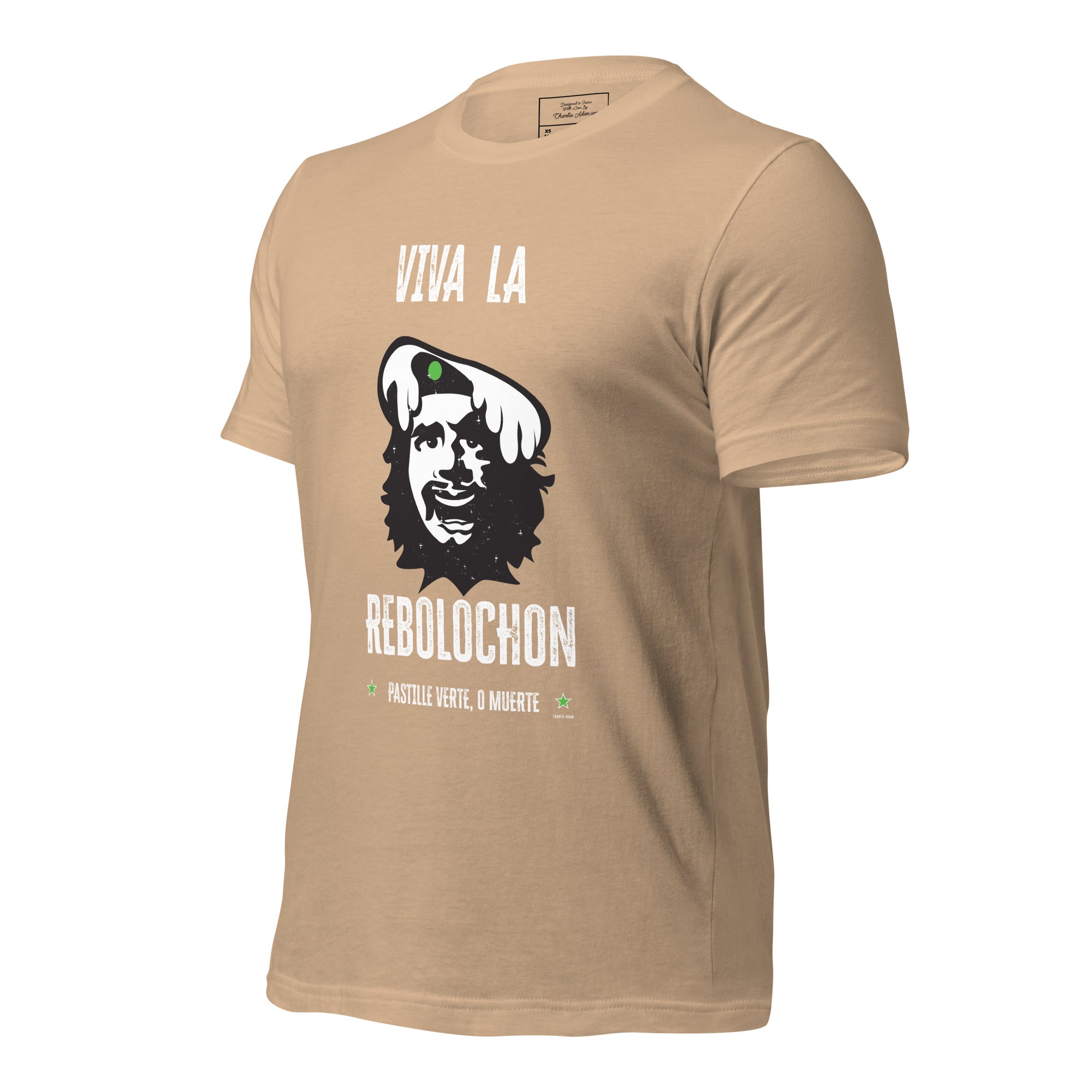T-shirt en coton unisexe Viva la Rebolochon sur couleurs vives