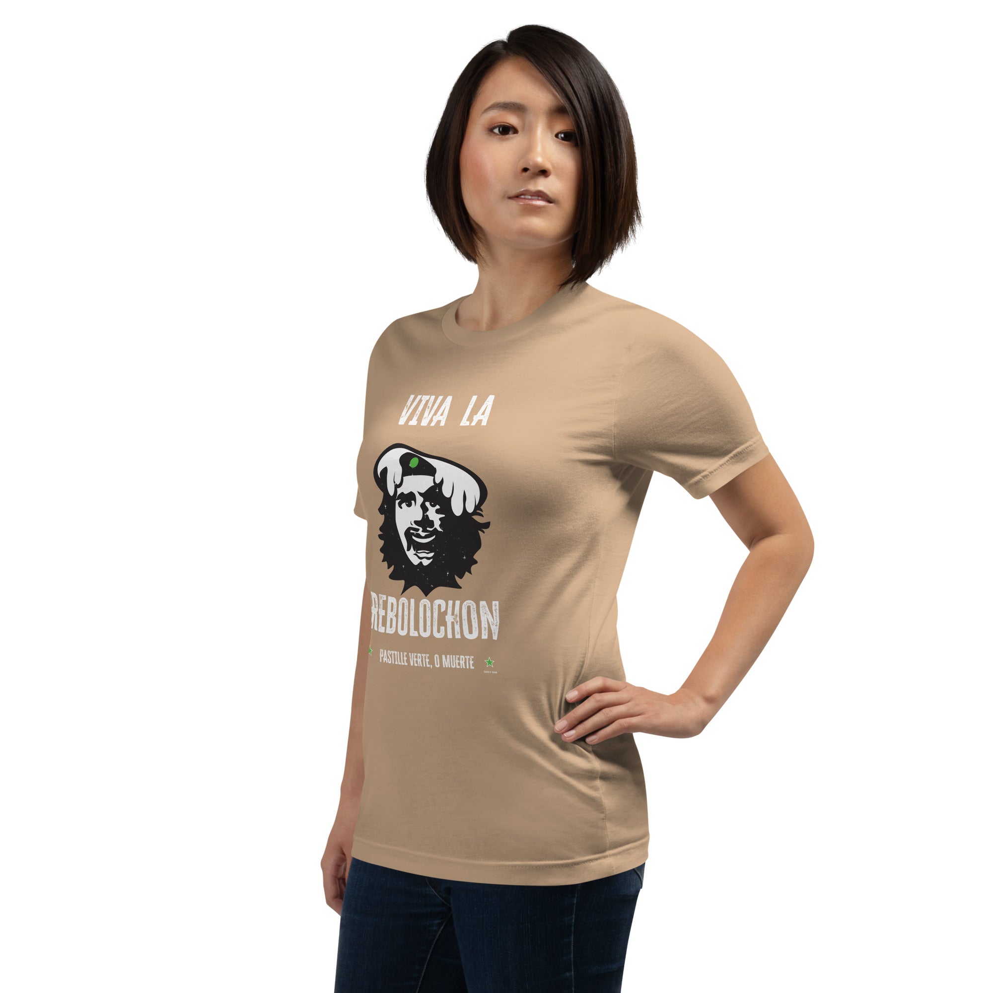 T-shirt en coton unisexe Viva la Rebolochon sur couleurs vives