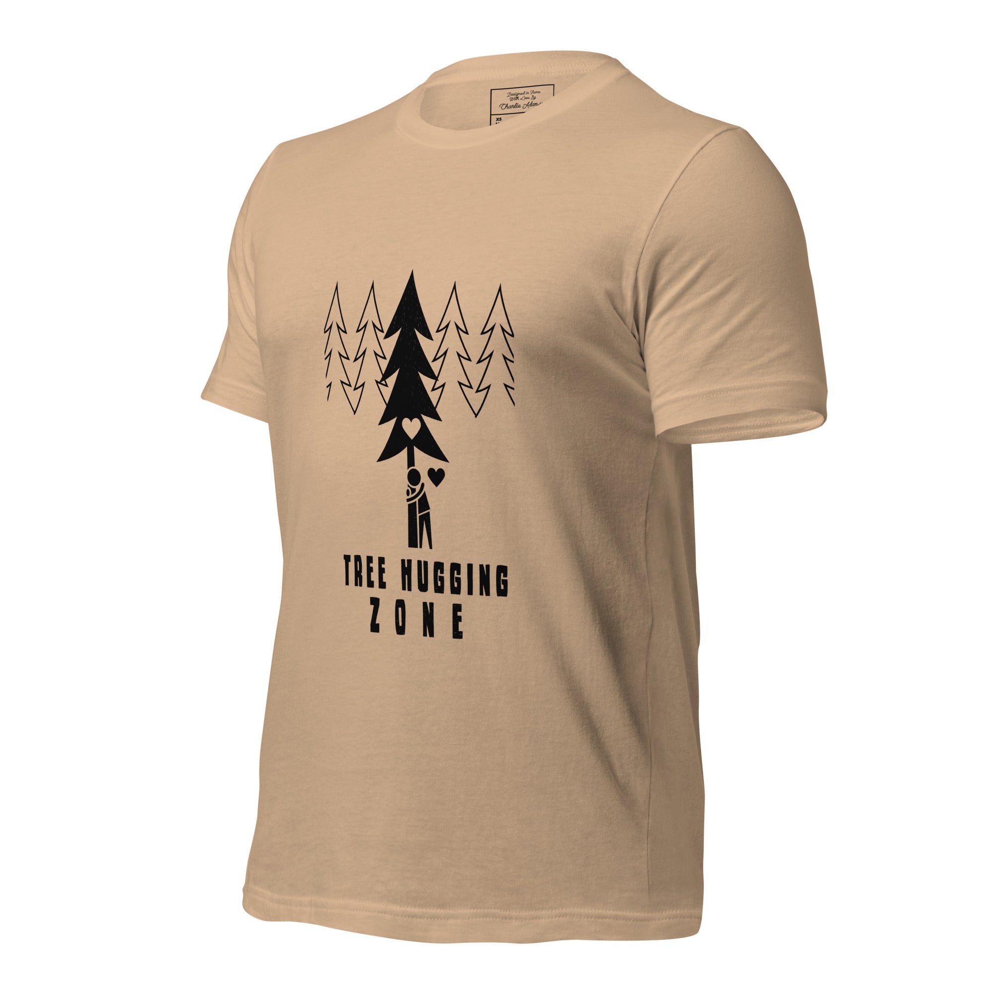 Unisex cotton t-shirt Tree hugging zone on bright colors