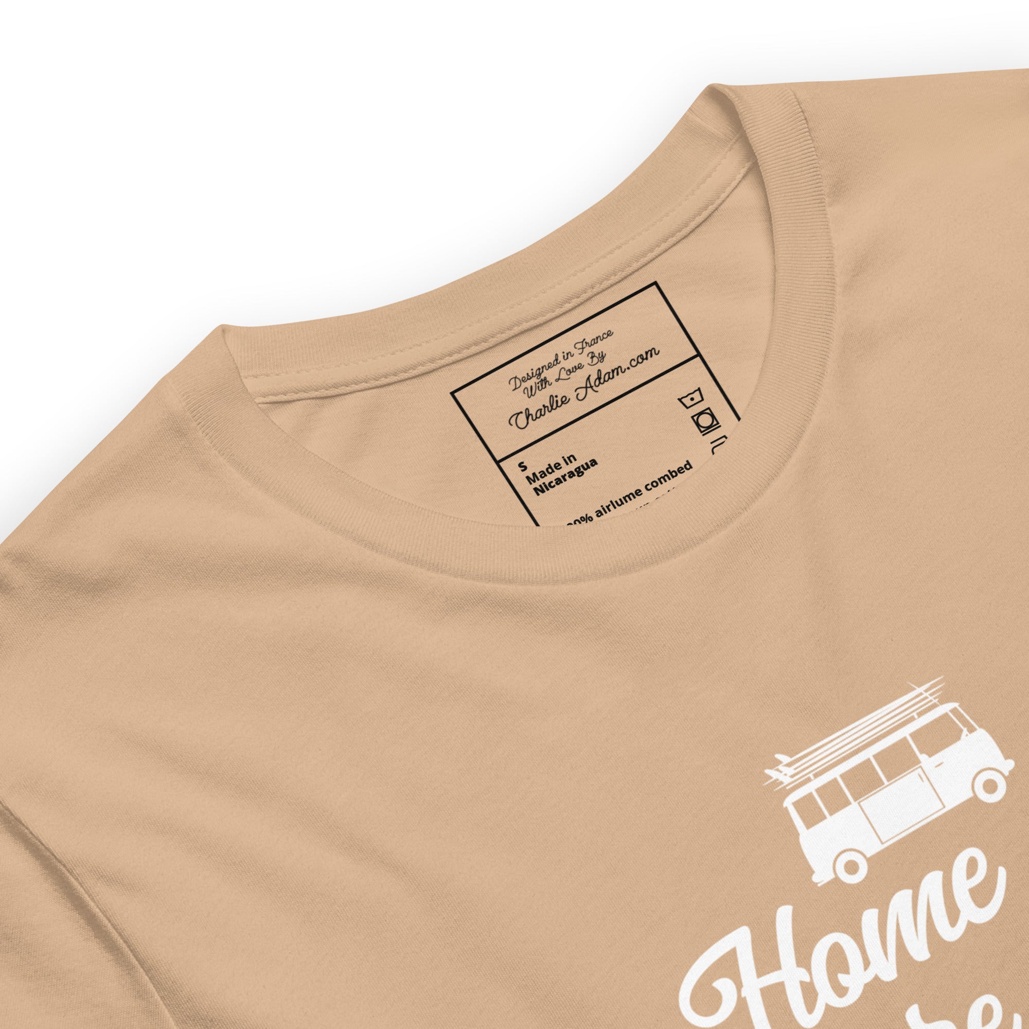 T-shirt en coton unisexe White Surf Combi sur couleurs vives