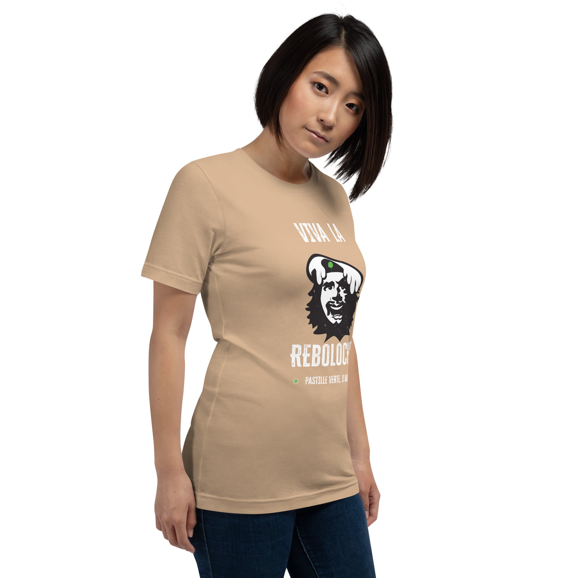 T-shirt en coton unisexe Viva la Rebolochon sur couleurs vives