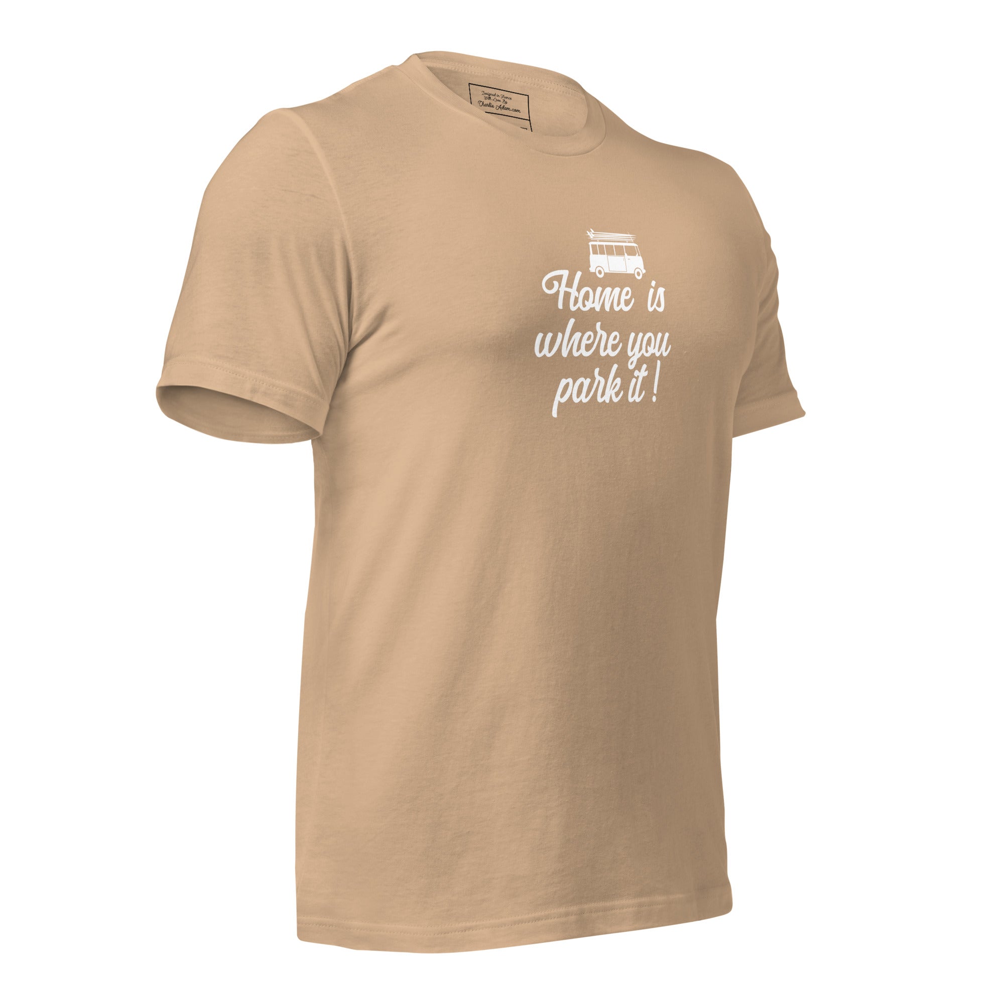 T-shirt en coton unisexe White Surf Combi sur couleurs vives