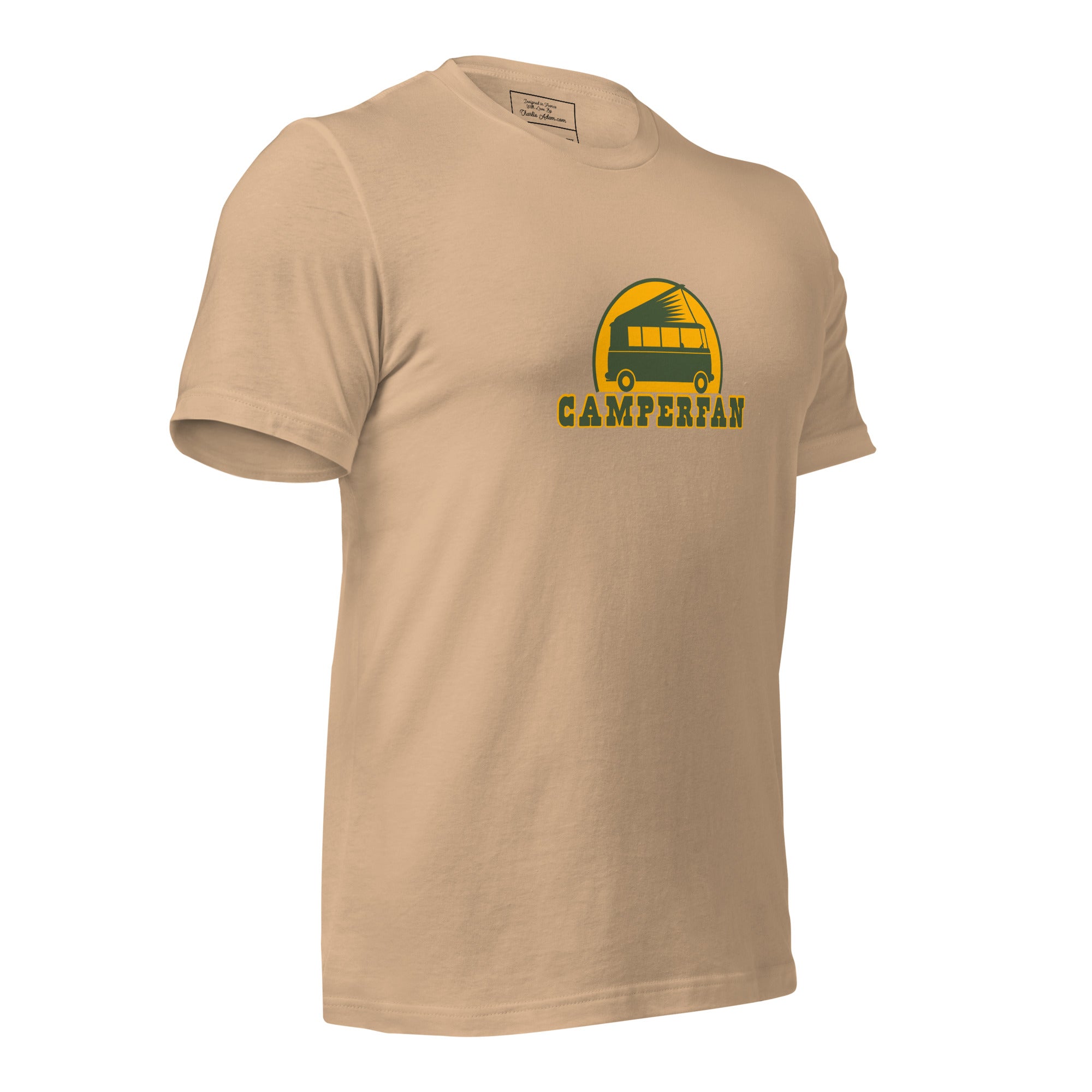 Unisex cotton t-shirt Camperfan on bright colors