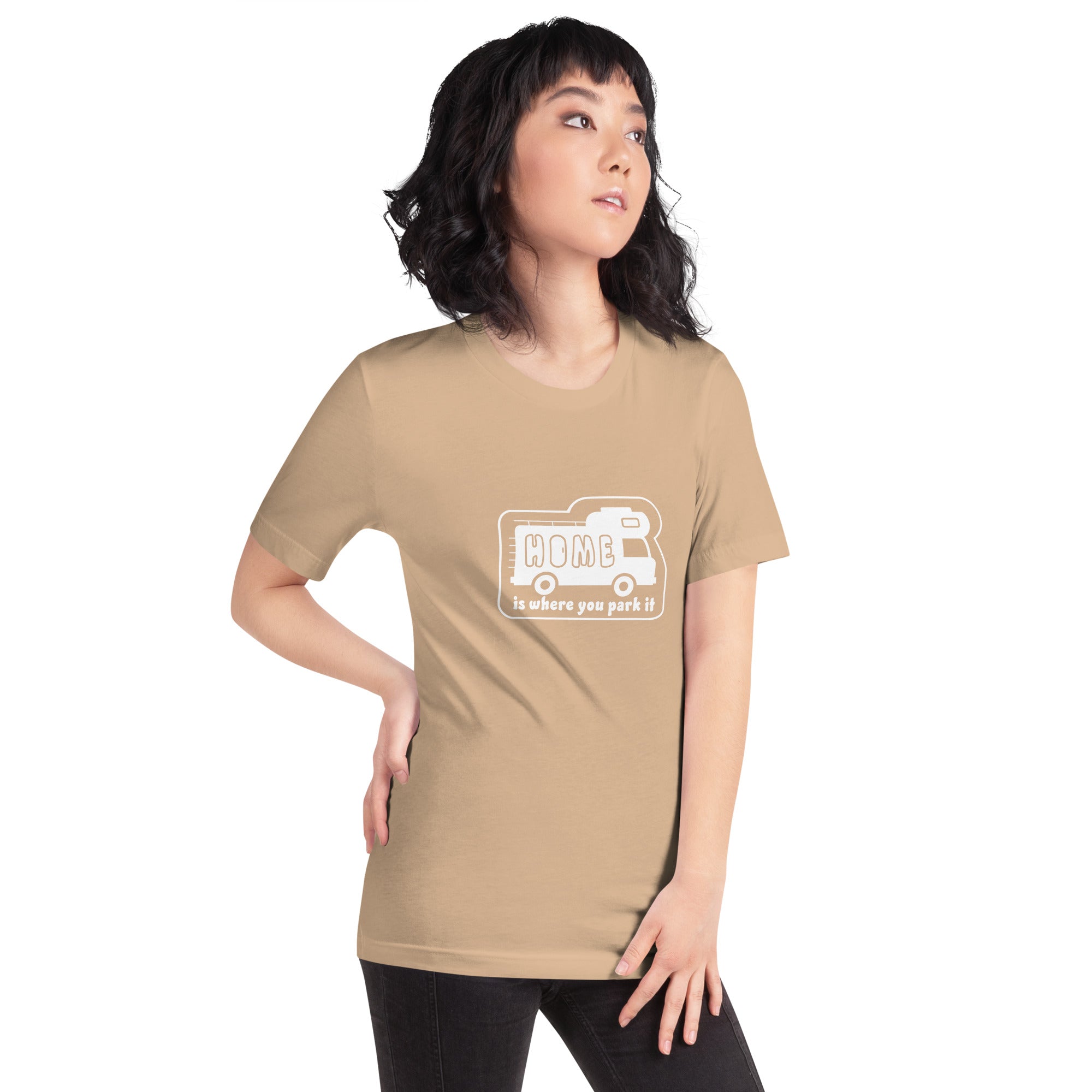 Unisex cotton t-shirt Bold Camper Van on bright colors