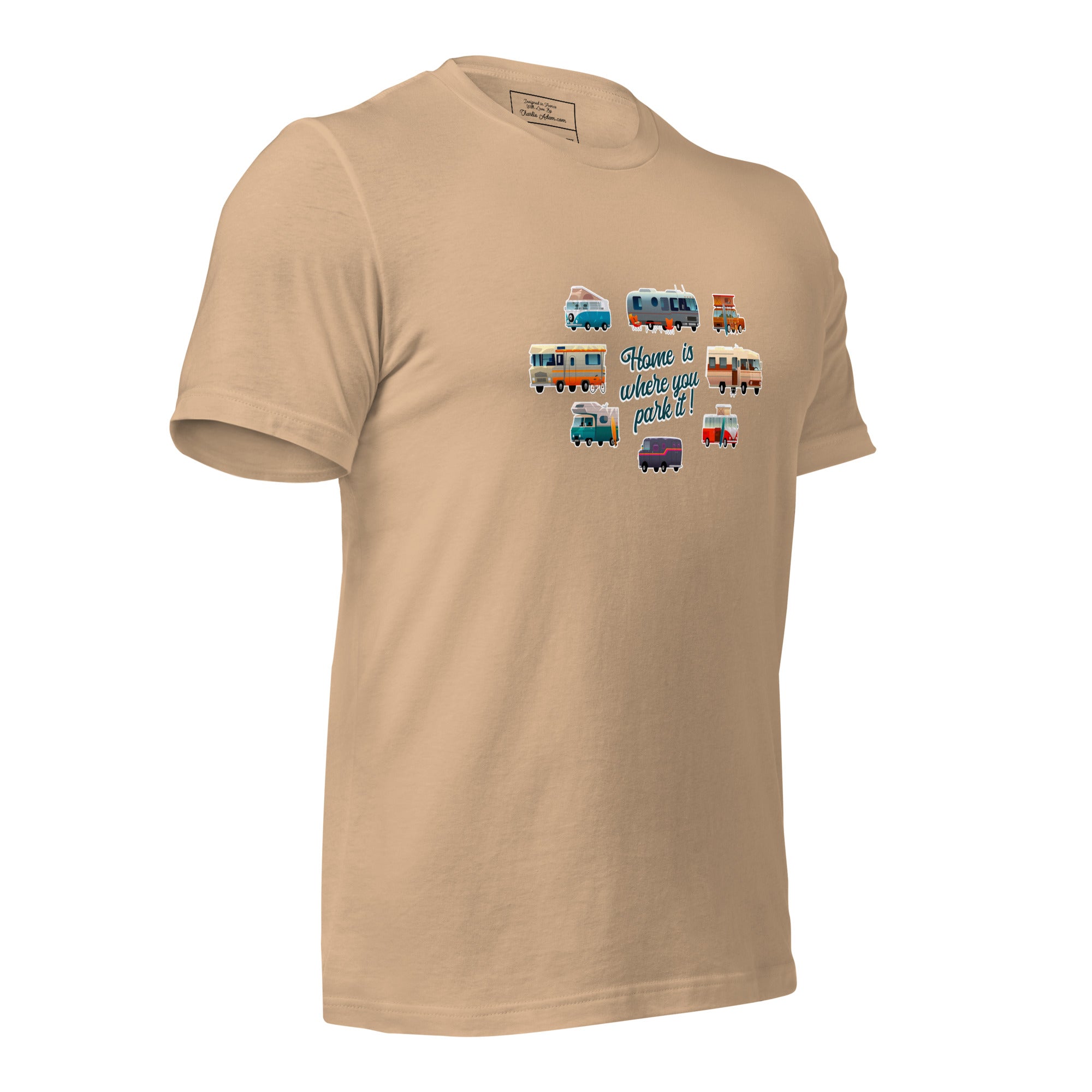 T-shirt en coton unisexe Square Vintage Campers sur couleurs vives