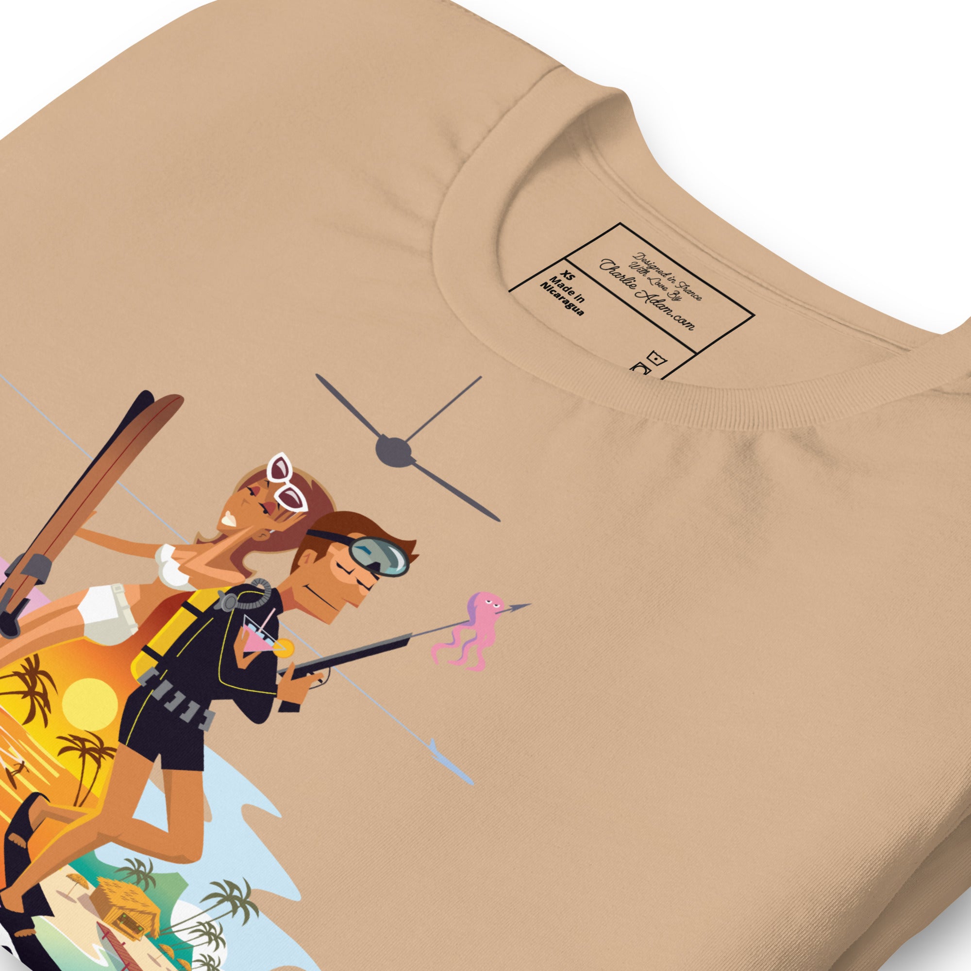 Unisex cotton t-shirt License to Chill Vamos a la Playa on bright colors