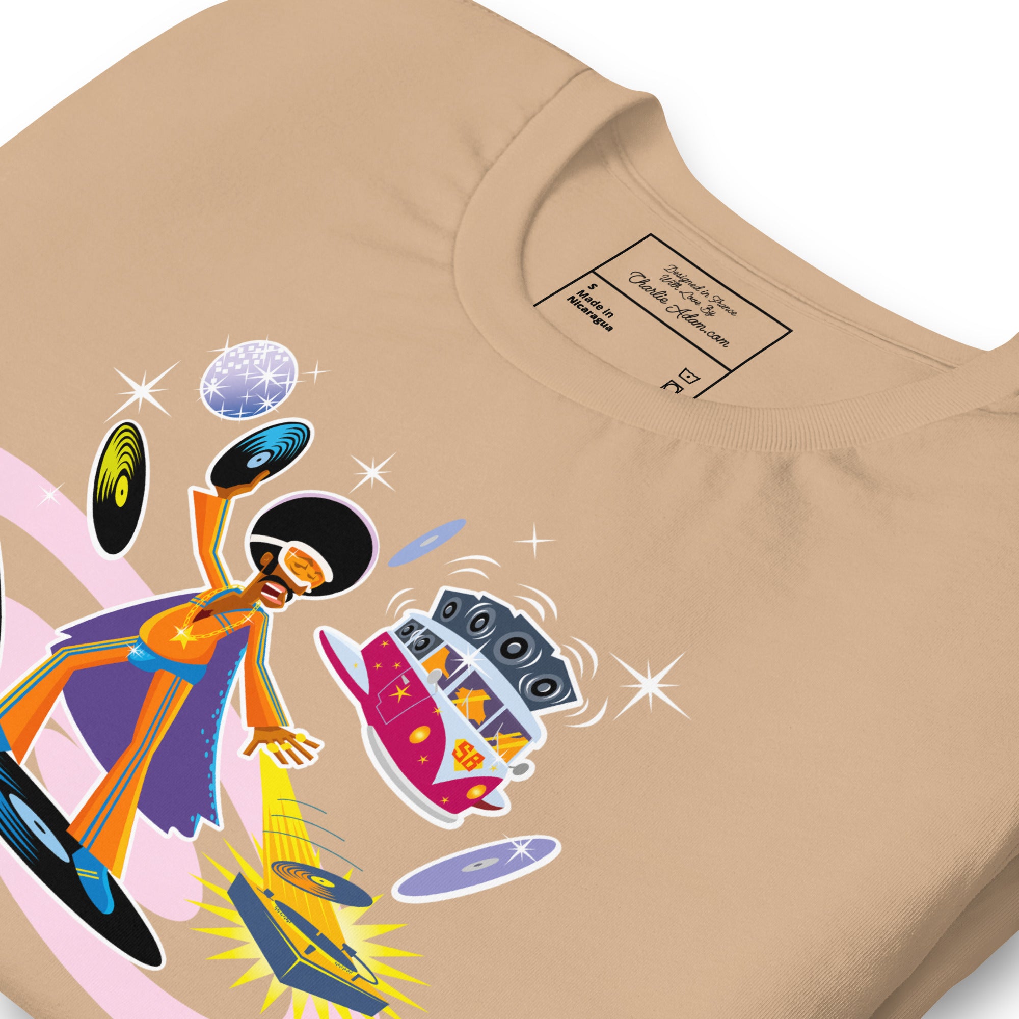 Unisex cotton t-shirt Superboogieman saves the Party on bright colors