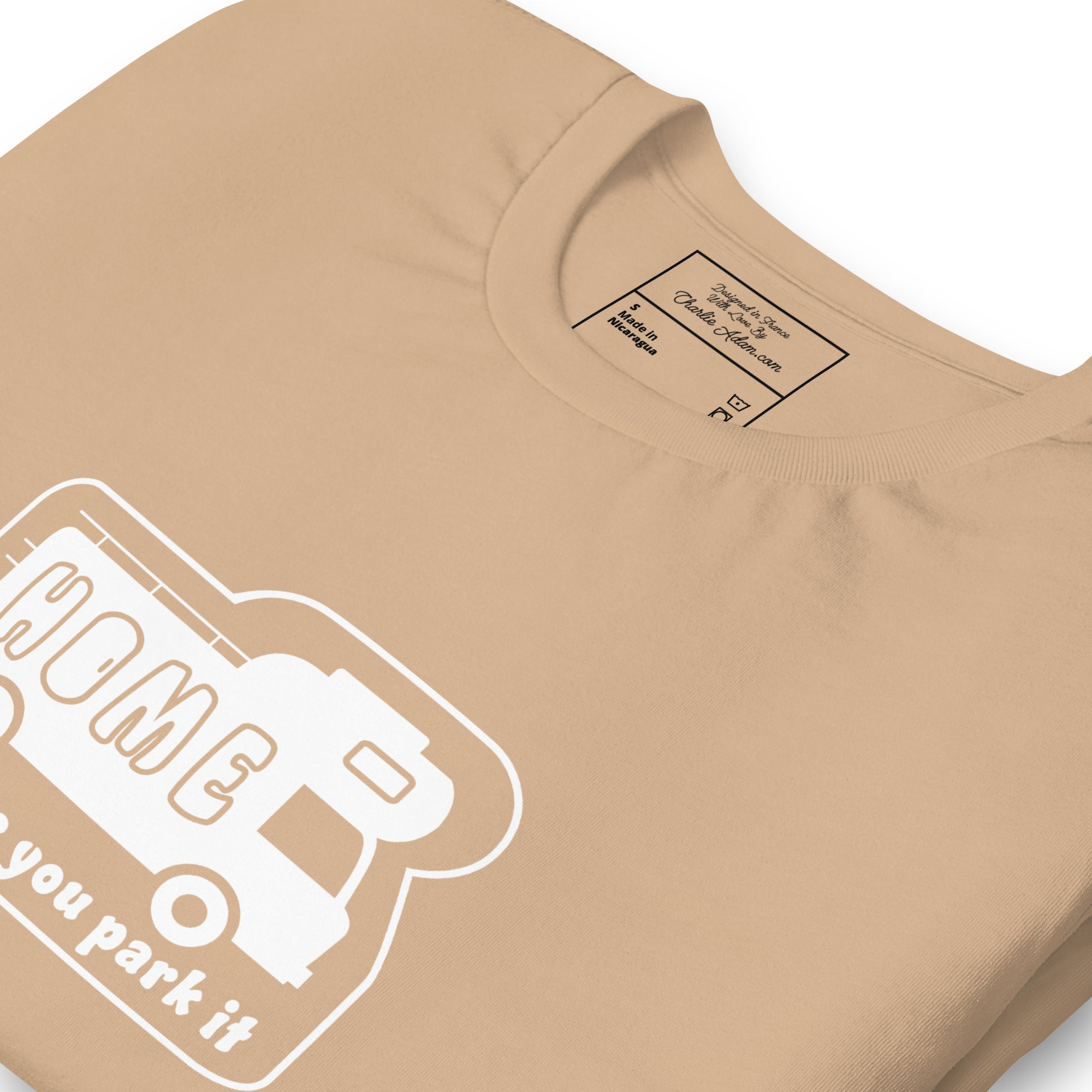 Unisex cotton t-shirt Bold Camper Van on bright colors