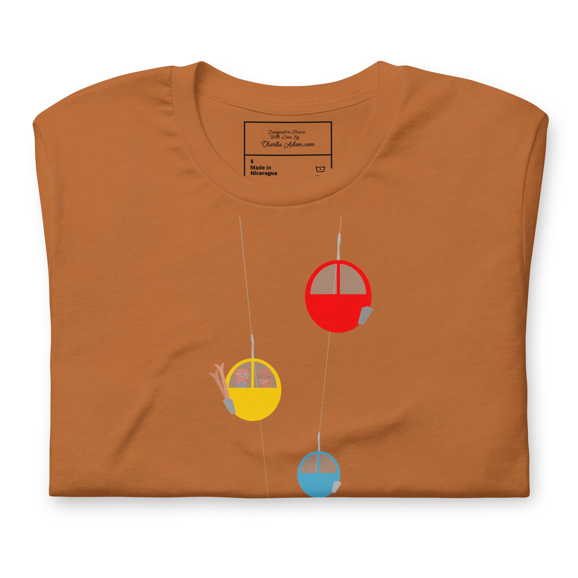 T-shirt en coton unisexe Gondolas in the mist sur couleurs vives
