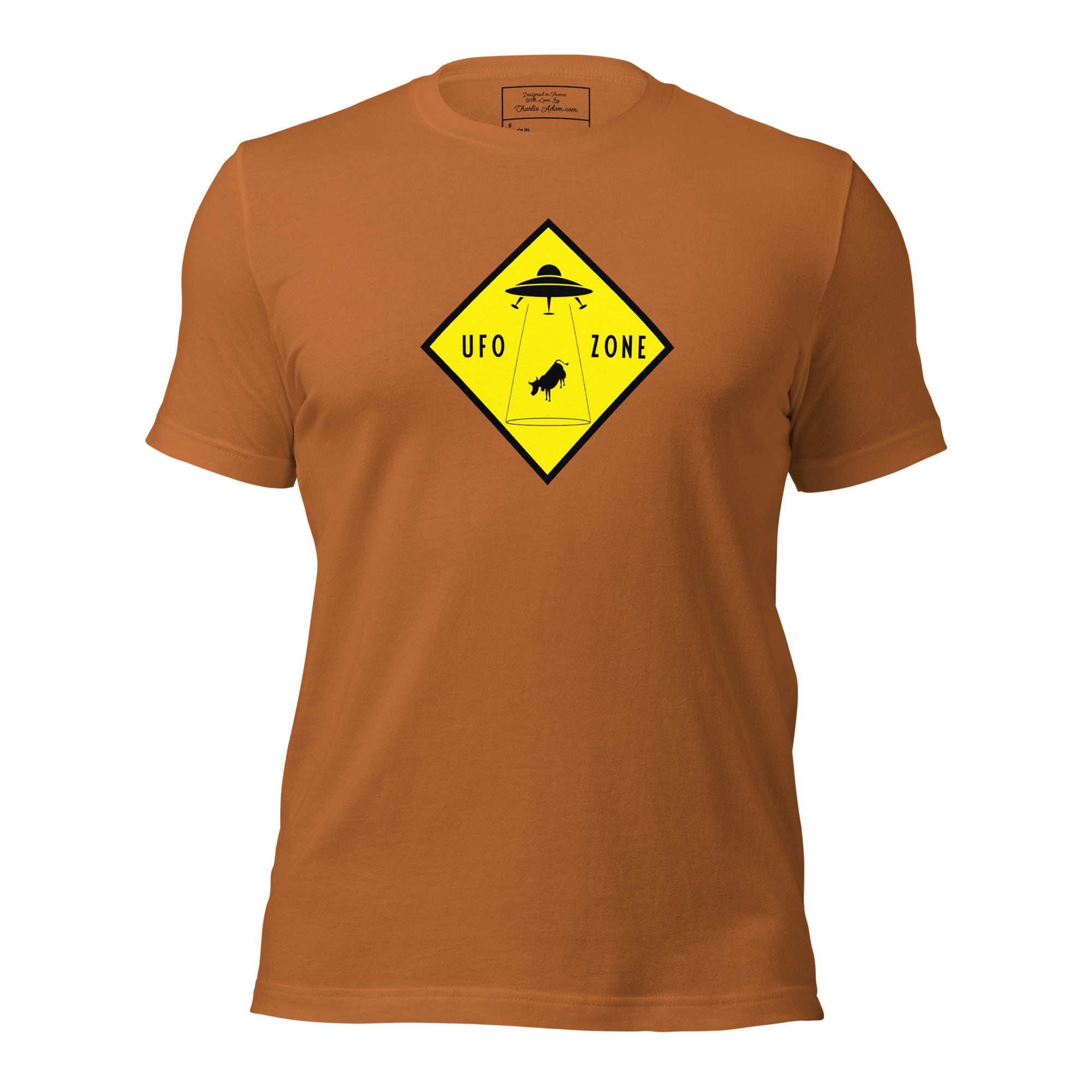 Unisex cotton t-shirt UFO Zone on bright colors