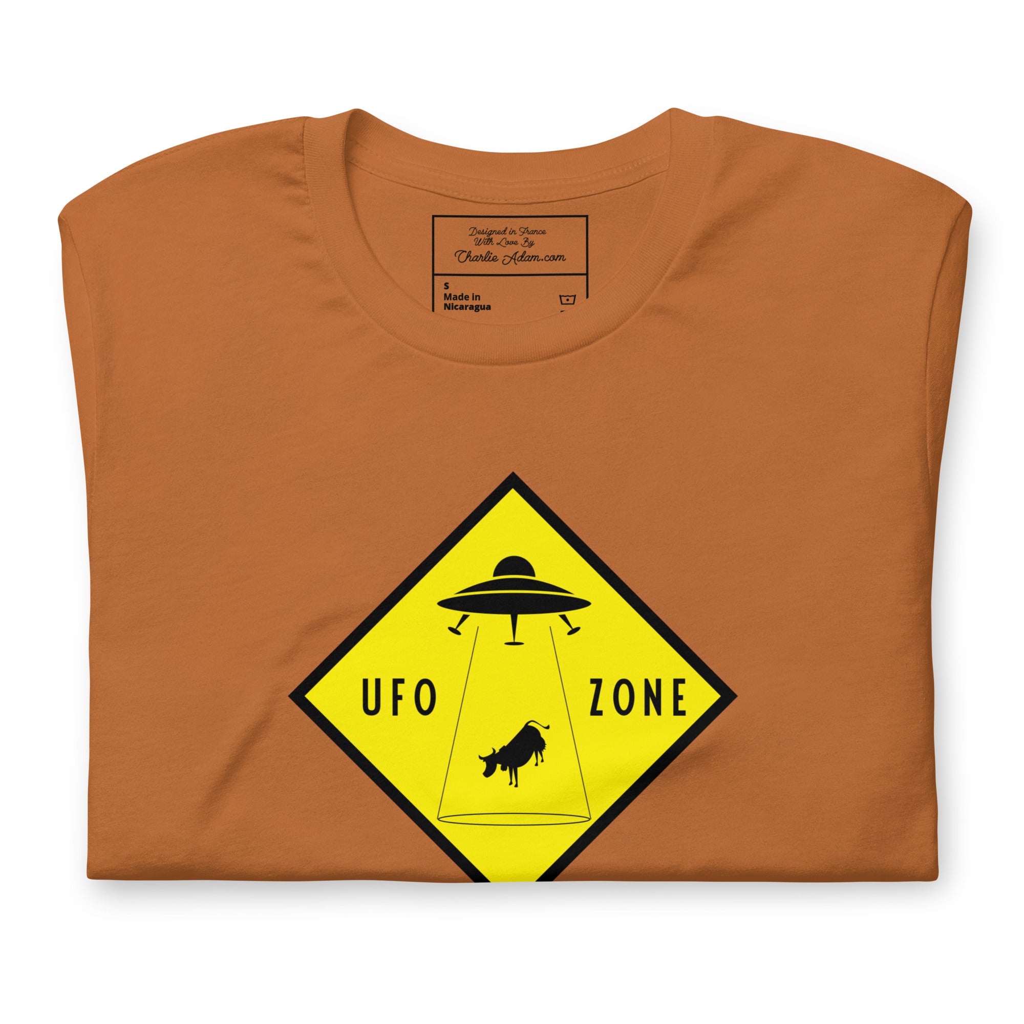 Unisex cotton t-shirt UFO Zone on bright colors