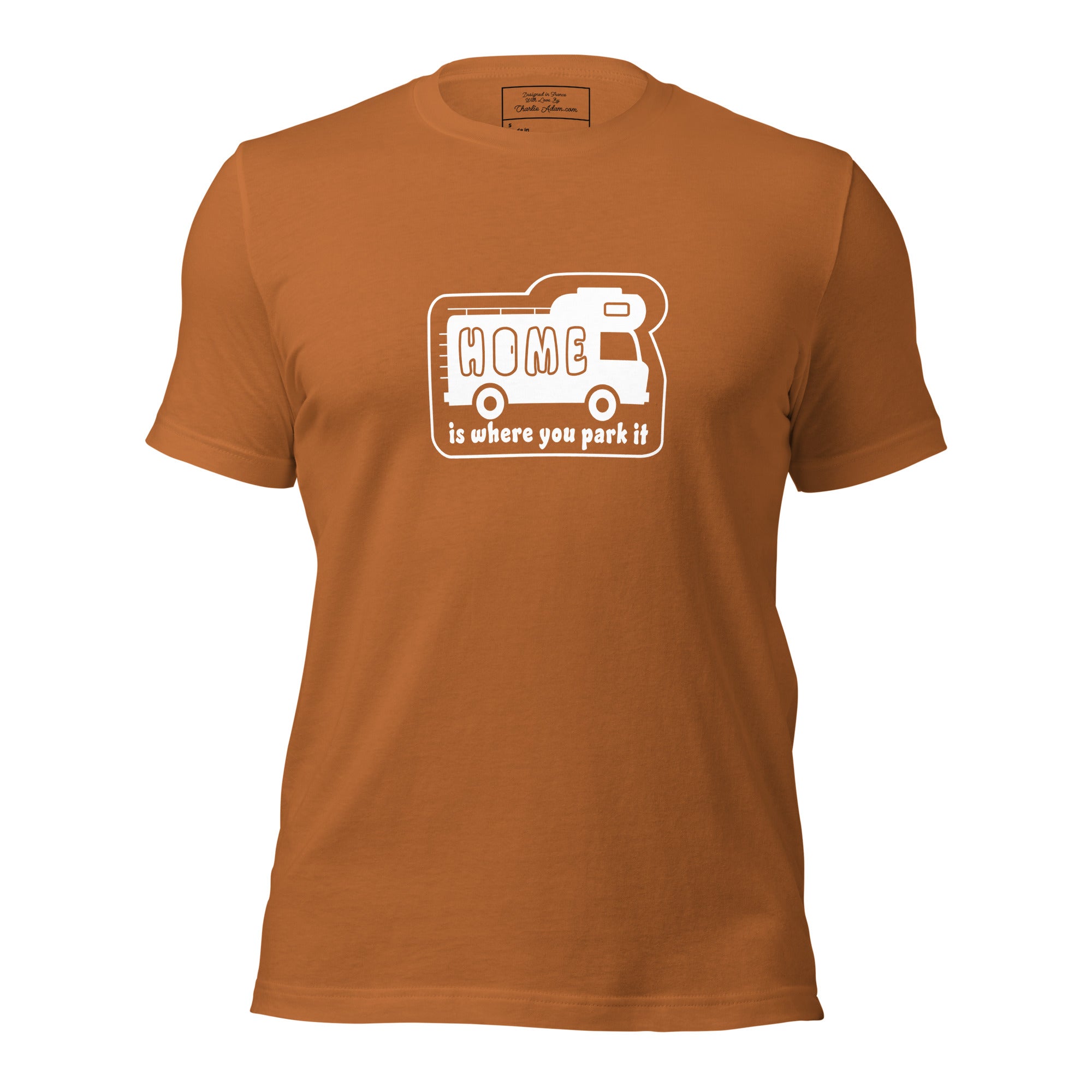 Unisex cotton t-shirt Bold Camper Van on bright colors