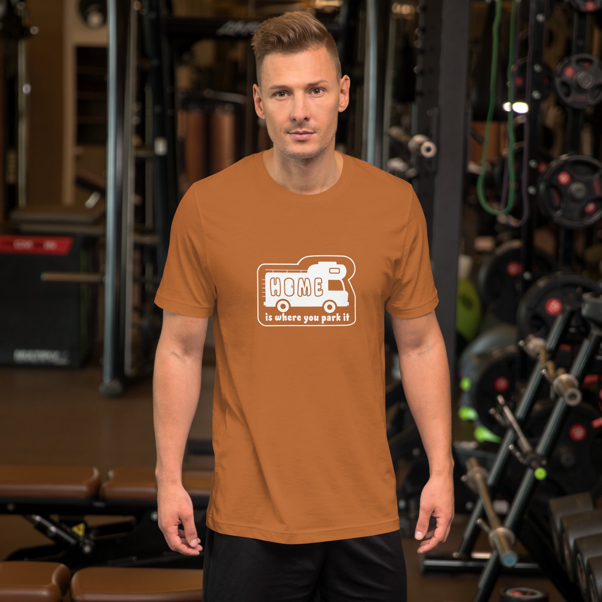 Unisex cotton t-shirt Bold Camper Van on bright colors