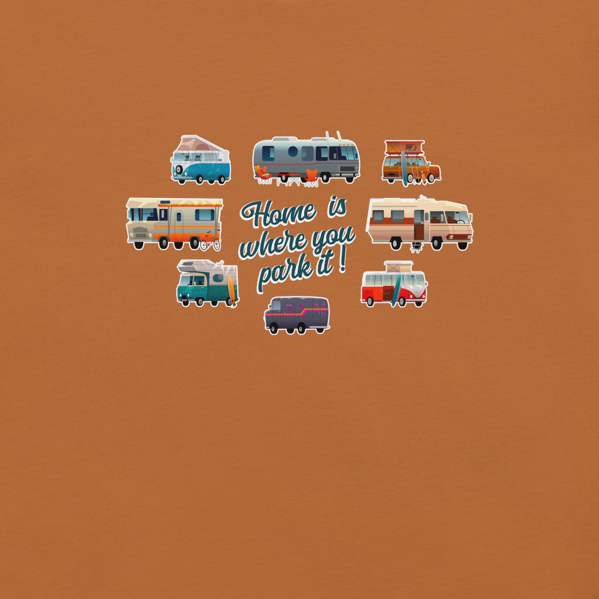 T-shirt en coton unisexe Square Vintage Campers sur couleurs vives