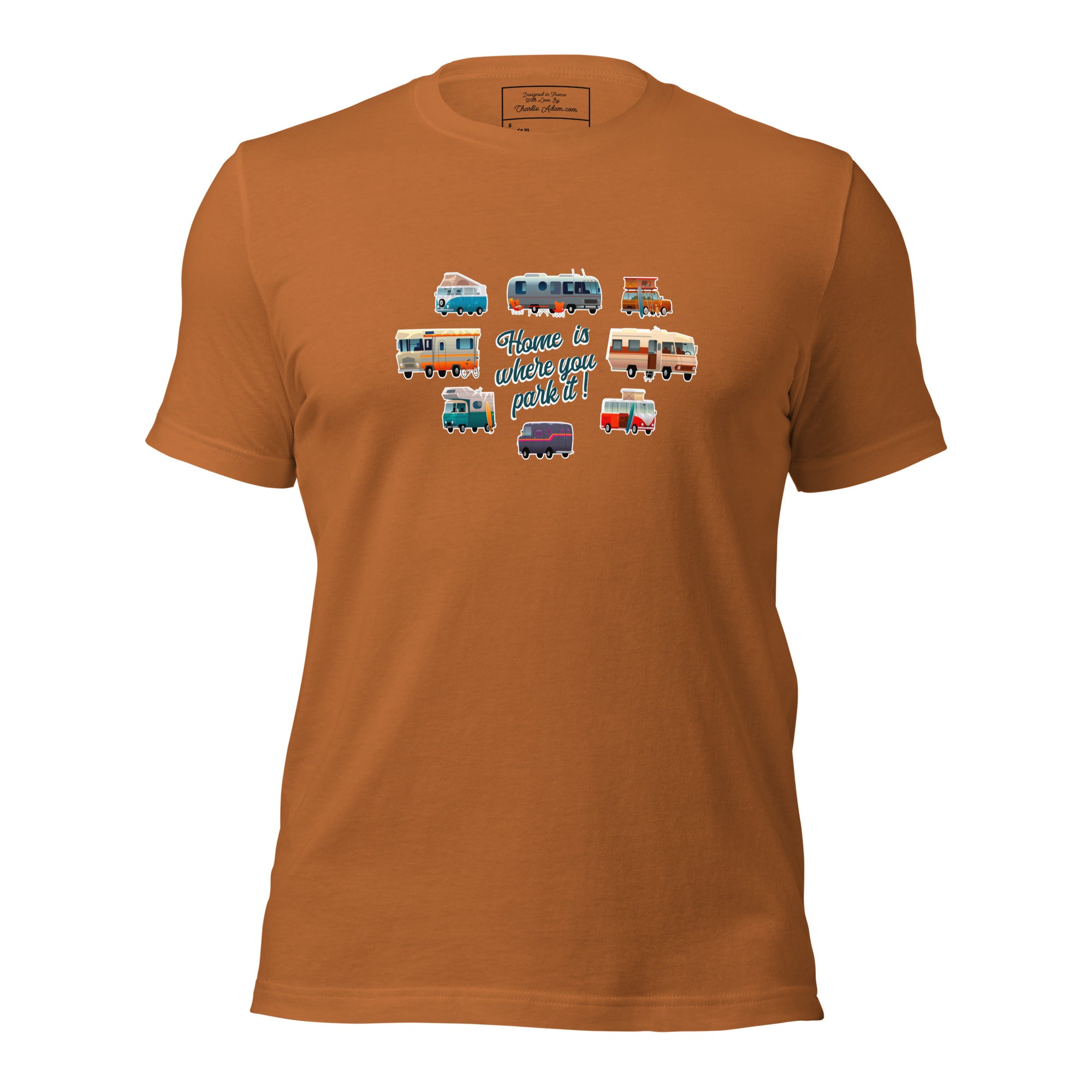 T-shirt en coton unisexe Square Vintage Campers sur couleurs vives