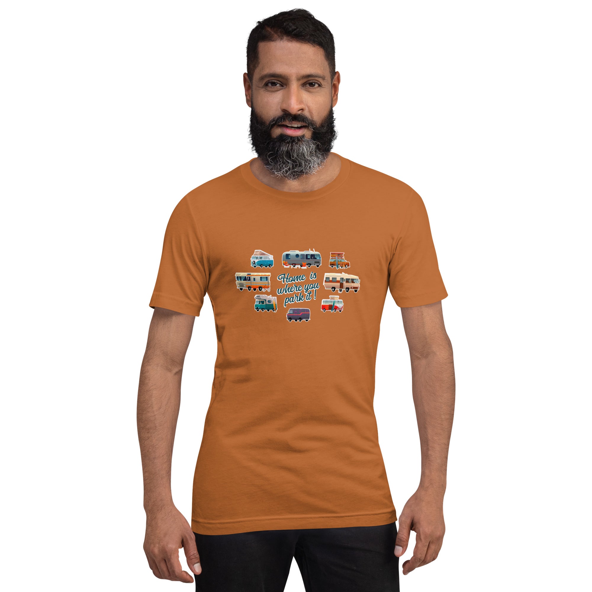 T-shirt en coton unisexe Square Vintage Campers sur couleurs vives