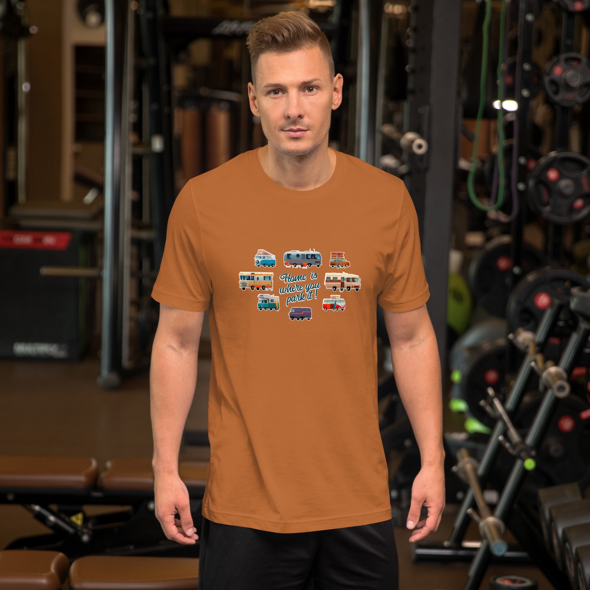 T-shirt en coton unisexe Square Vintage Campers sur couleurs vives