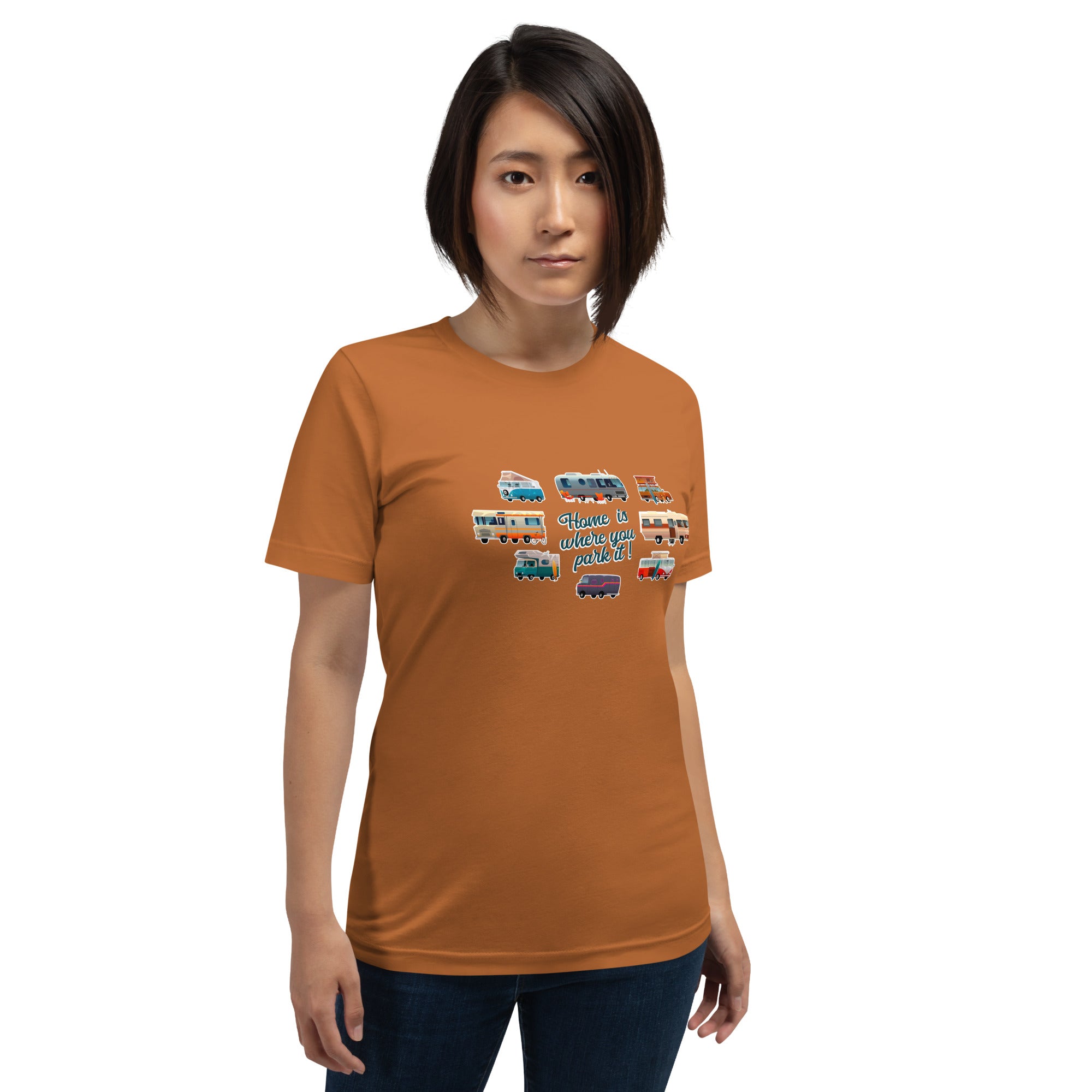 T-shirt en coton unisexe Square Vintage Campers sur couleurs vives