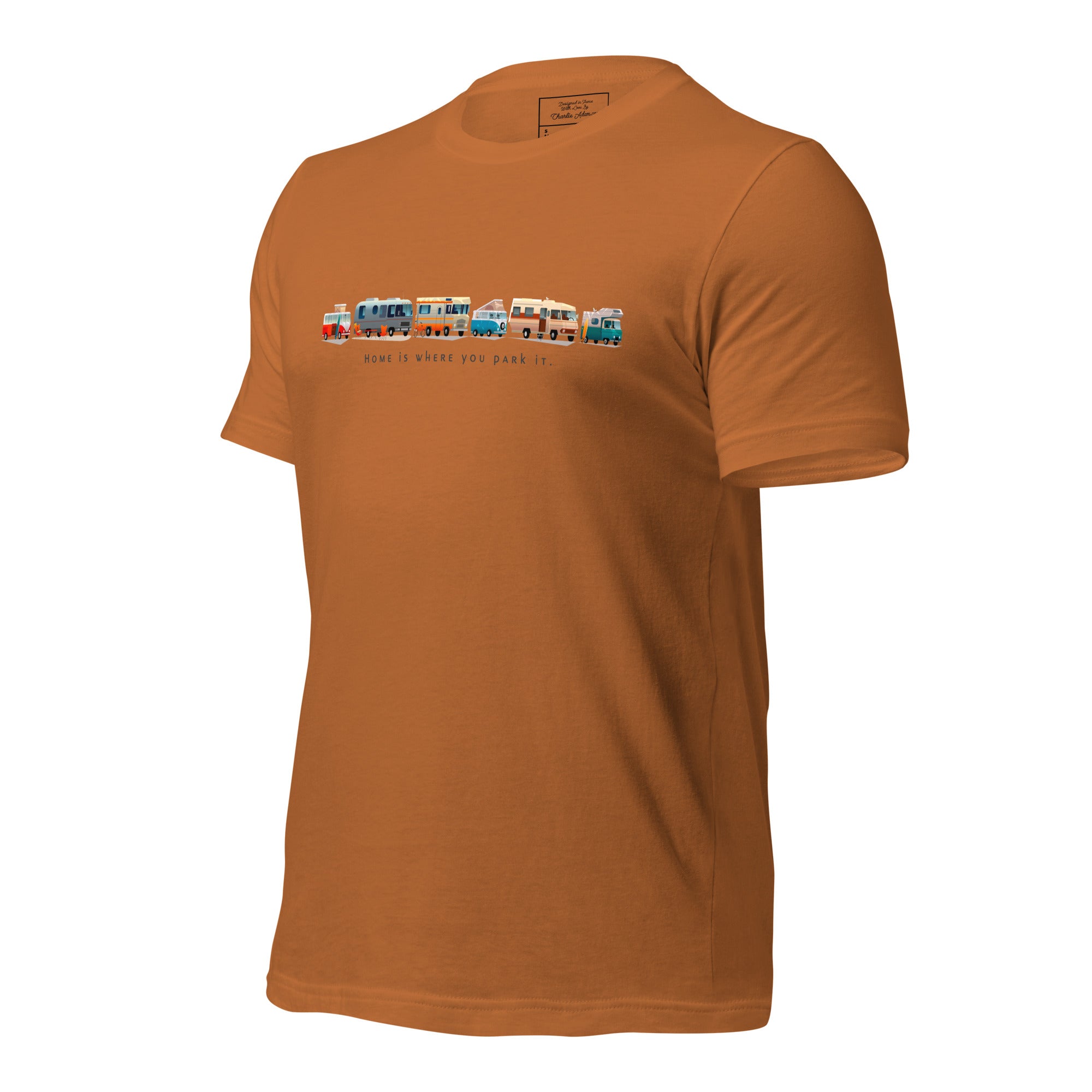 Unisex cotton t-shirt Vintage Campers on bright colors