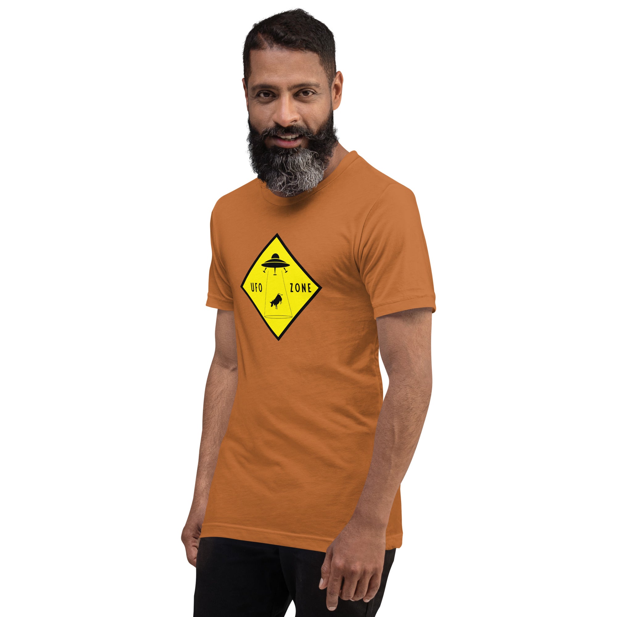 Unisex cotton t-shirt UFO Zone on bright colors