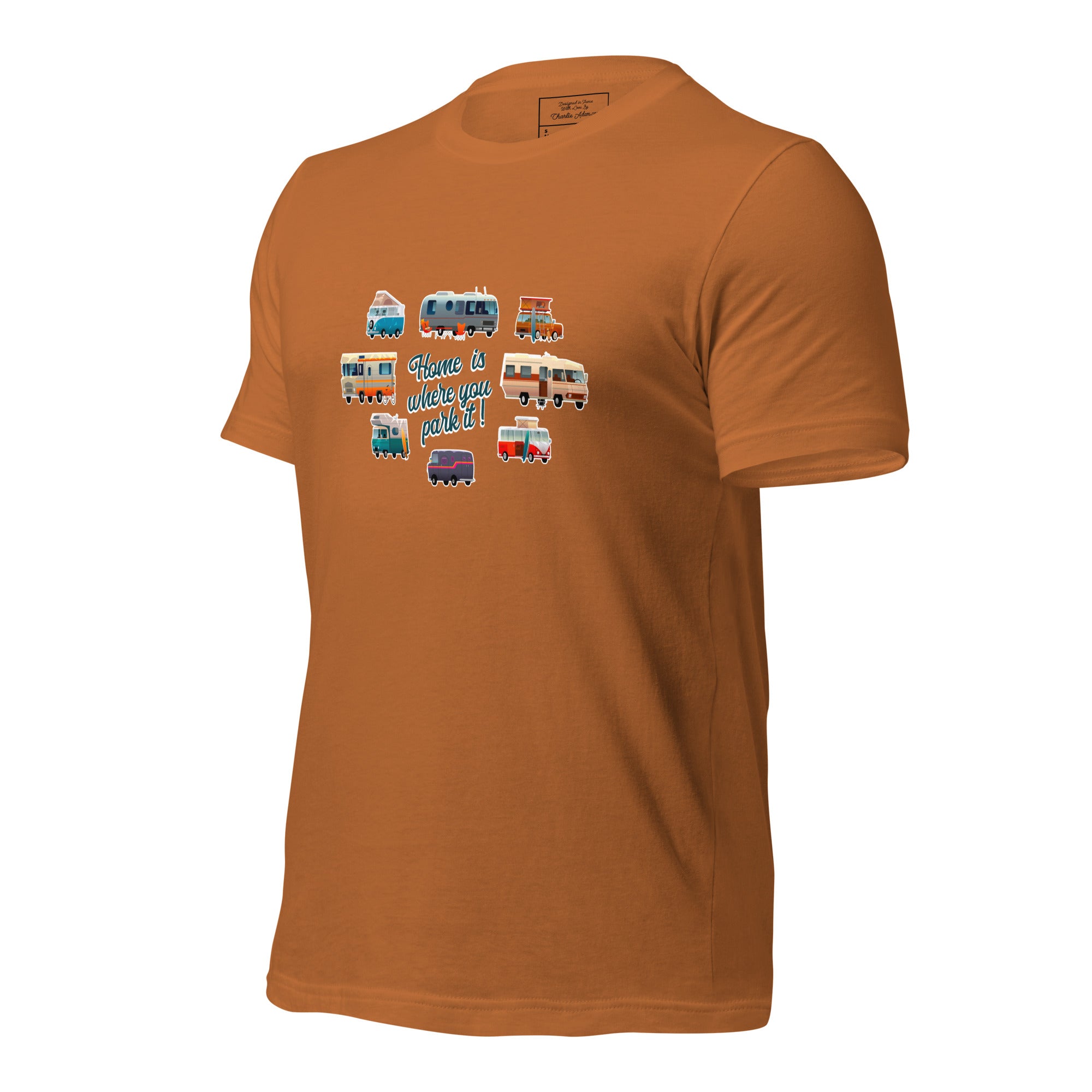 T-shirt en coton unisexe Square Vintage Campers sur couleurs vives