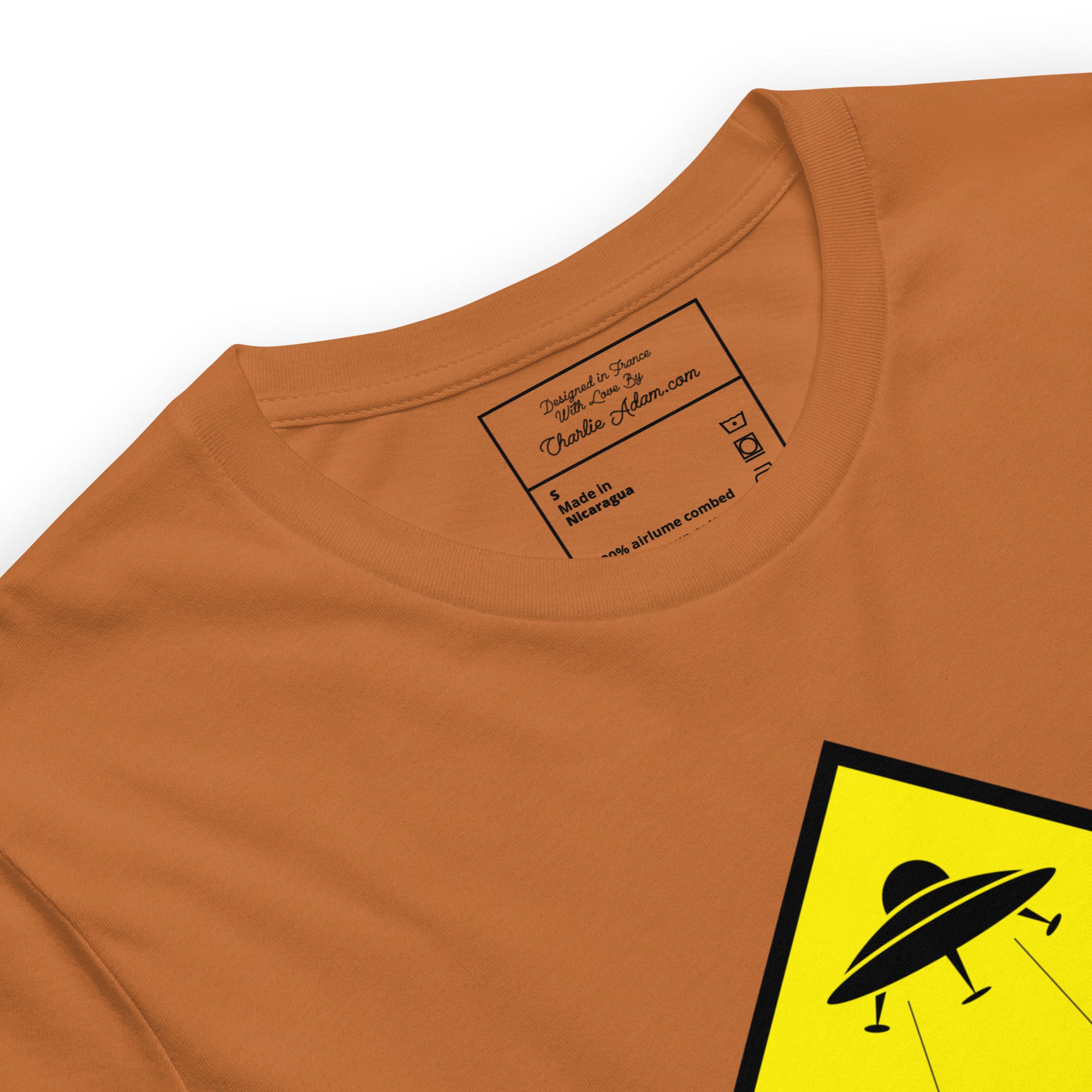 Unisex cotton t-shirt UFO Zone on bright colors