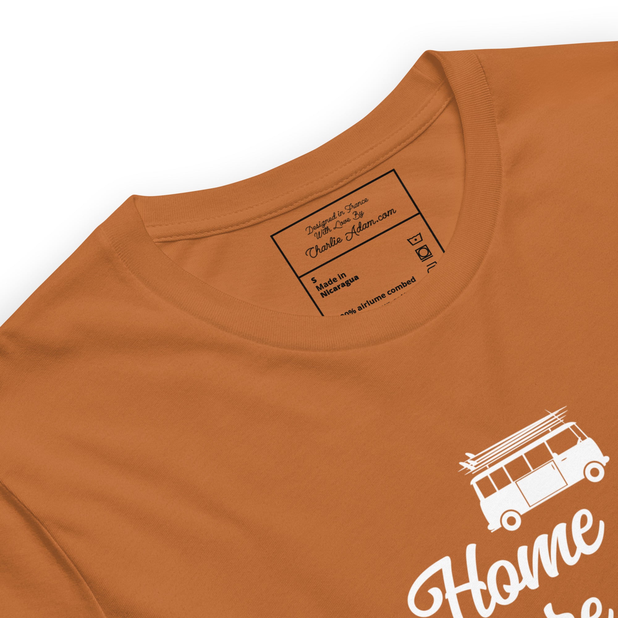 T-shirt en coton unisexe White Surf Combi sur couleurs vives