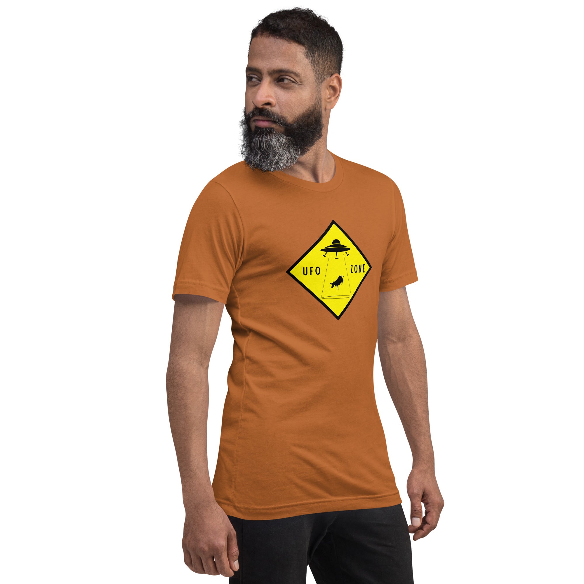 Unisex cotton t-shirt UFO Zone on bright colors