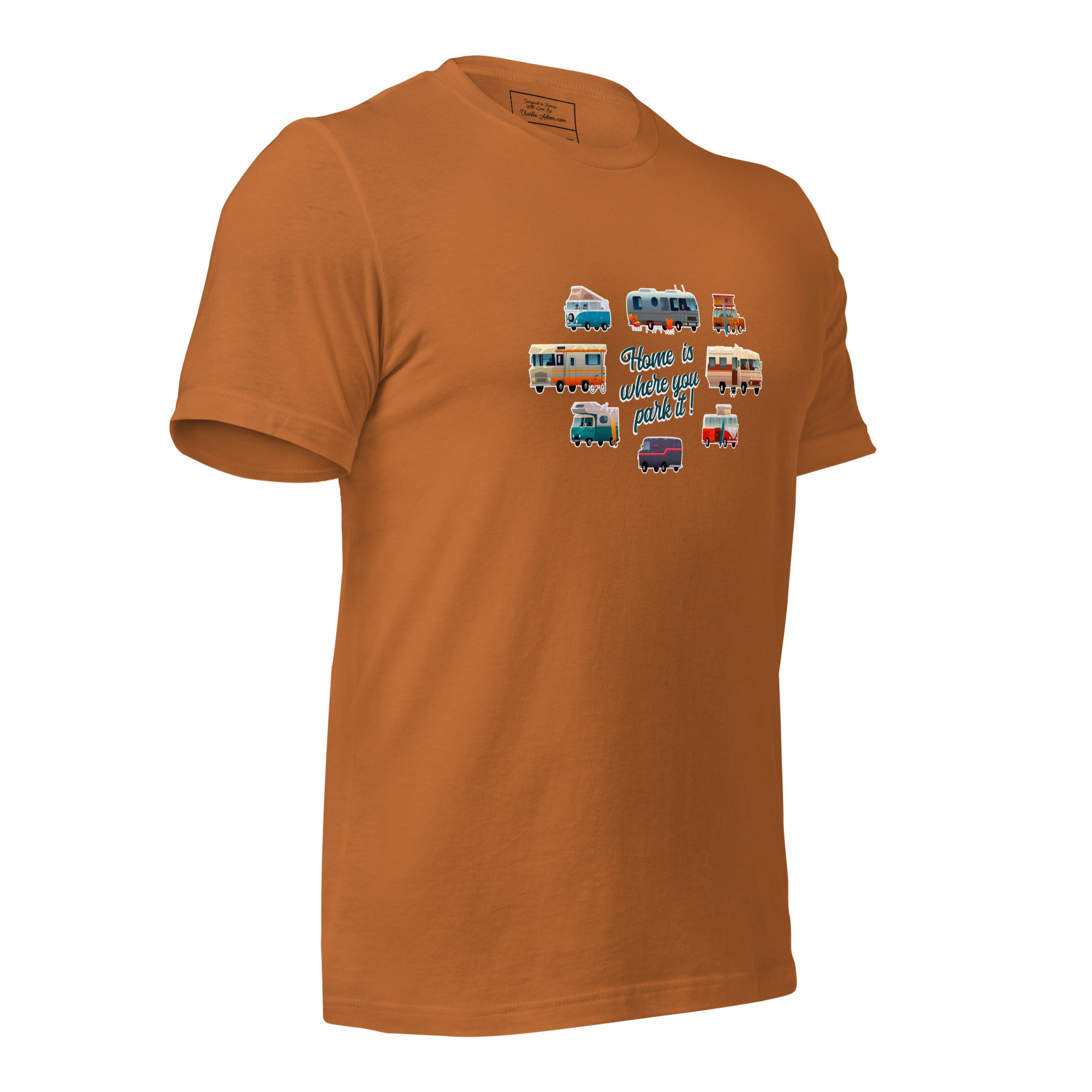 T-shirt en coton unisexe Square Vintage Campers sur couleurs vives