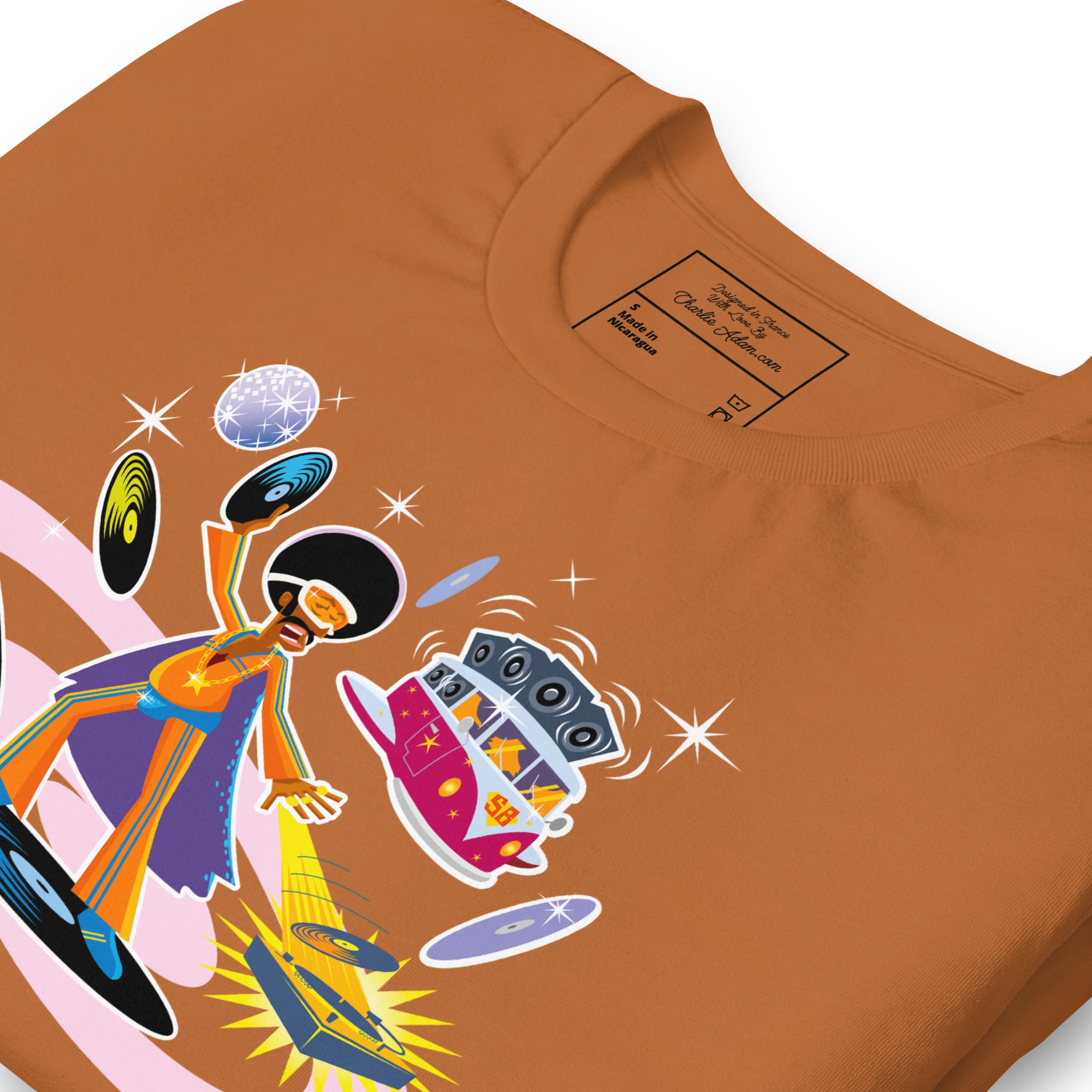 Unisex cotton t-shirt Superboogieman saves the Party on bright colors