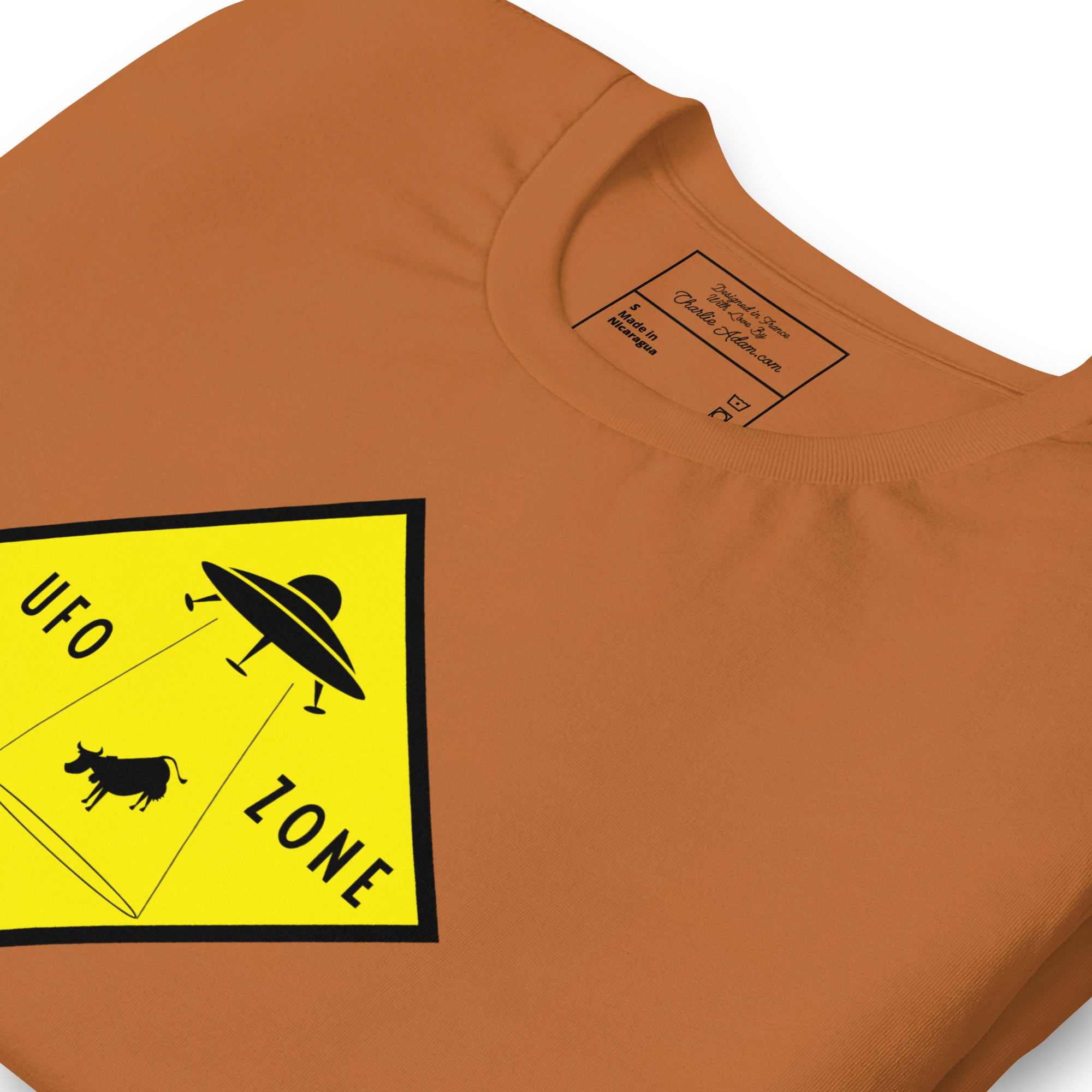 Unisex cotton t-shirt UFO Zone on bright colors