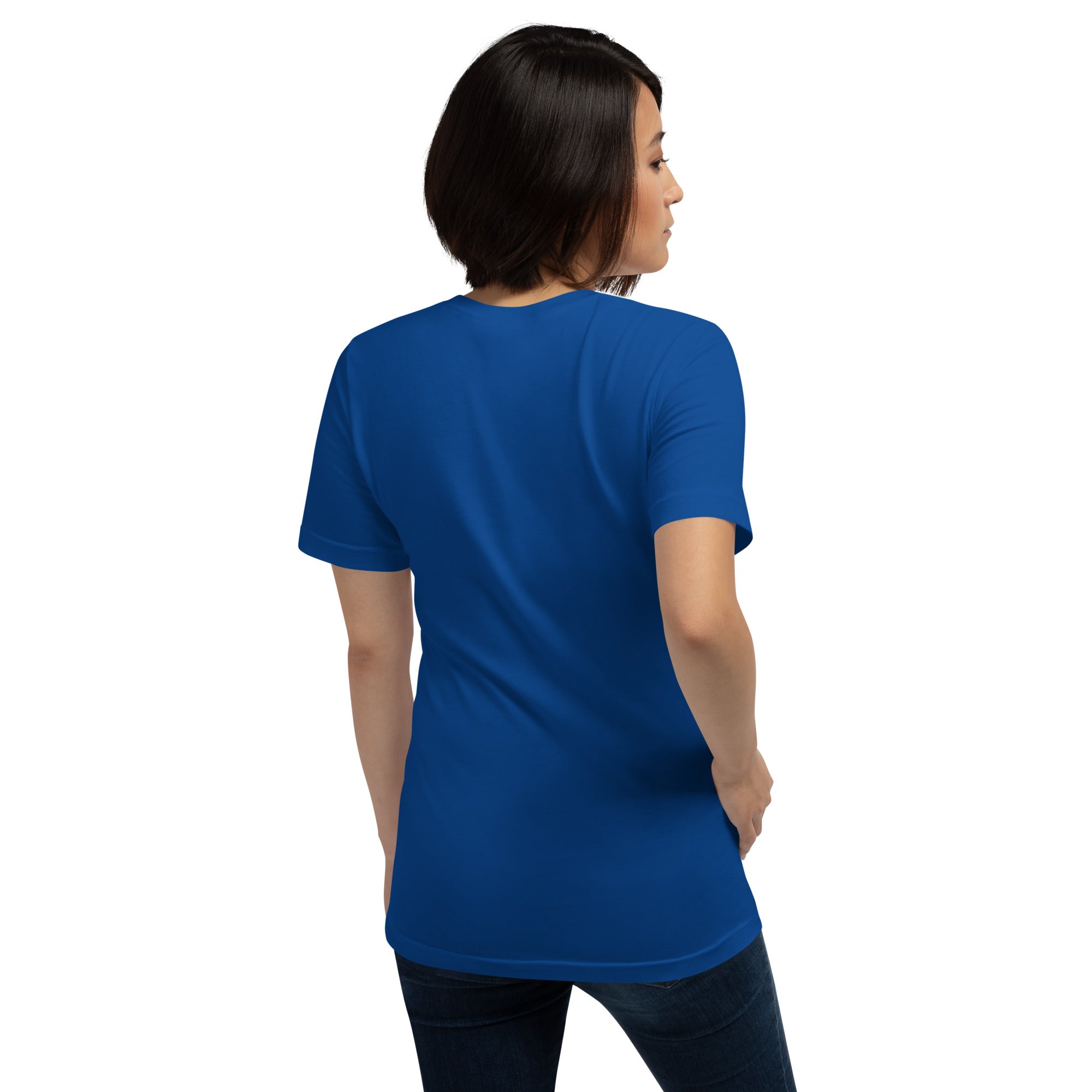 T-shirt en coton unisexe The Skiing Cowgirl sur couleurs foncées