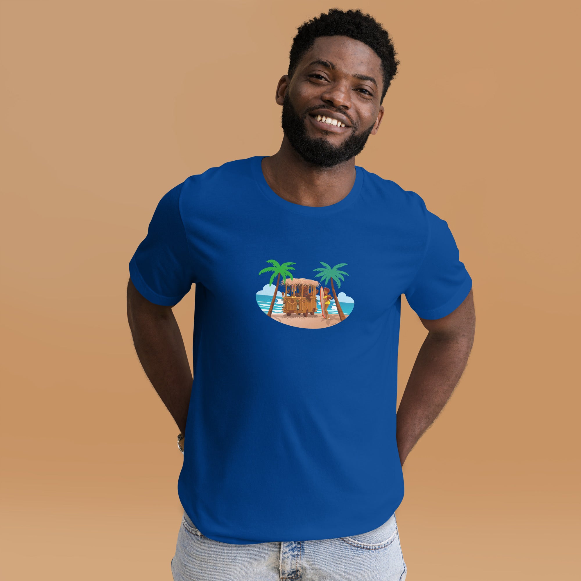 Unisex t-shirt Tiki Kombi on dark colors