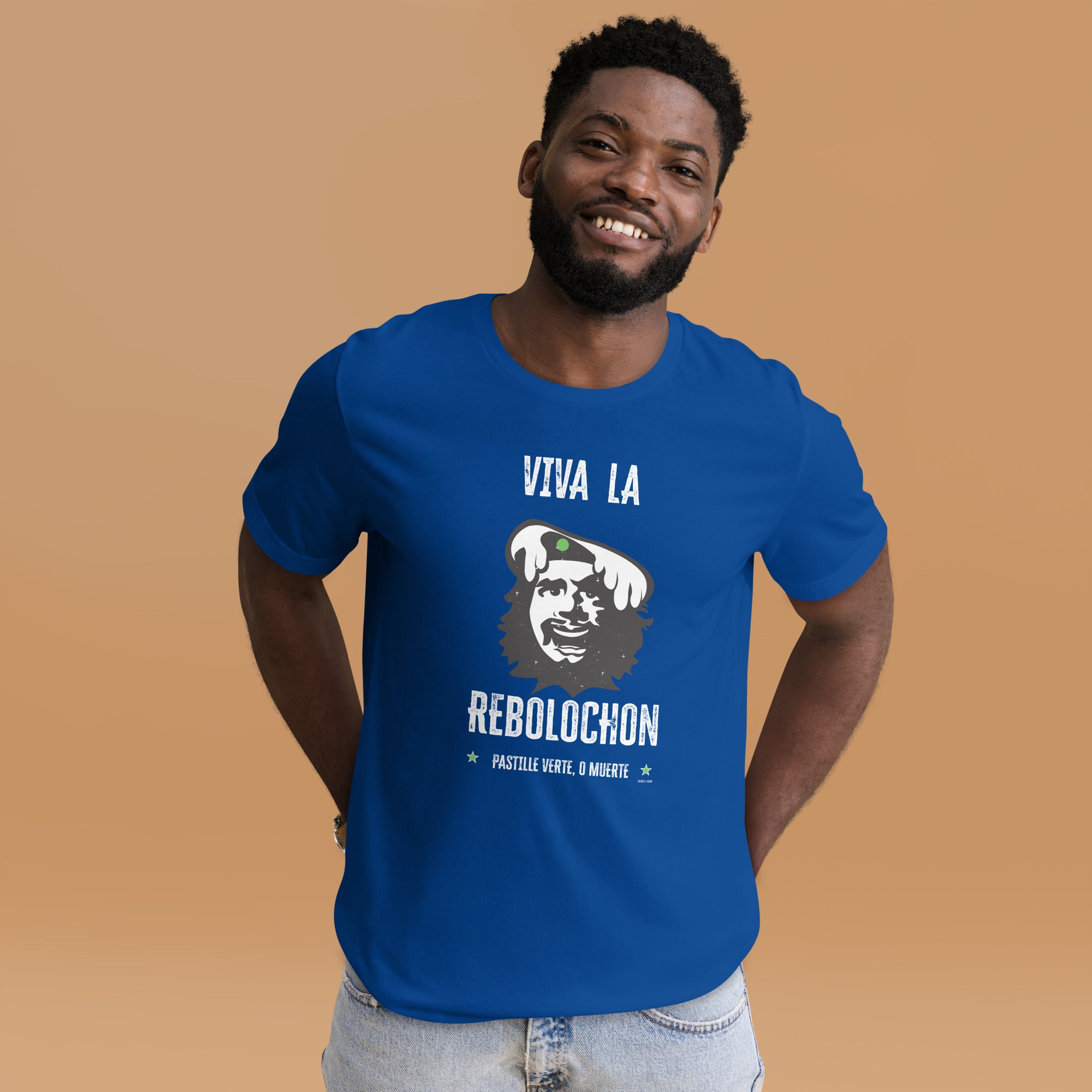 T-shirt en coton unisexe Viva la Rebolochon sur couleurs foncées