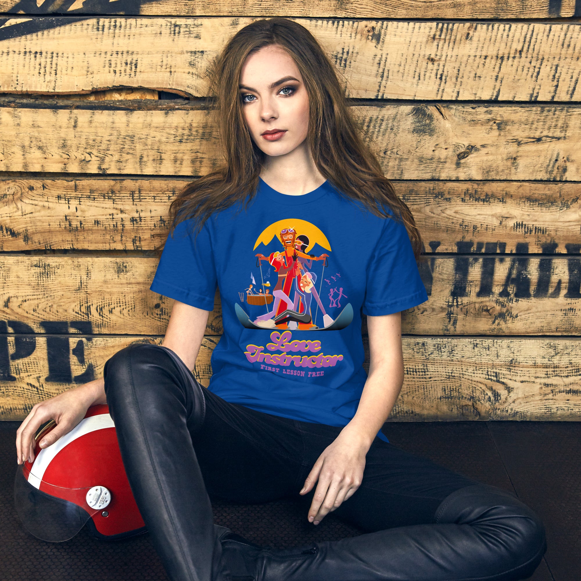 T-shirt en coton unisexe Love instructor First lesson free sur couleurs foncées