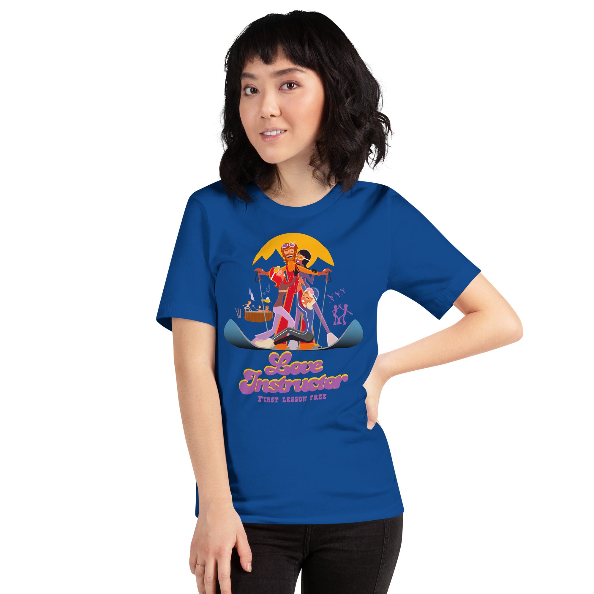 T-shirt en coton unisexe Love instructor First lesson free sur couleurs foncées