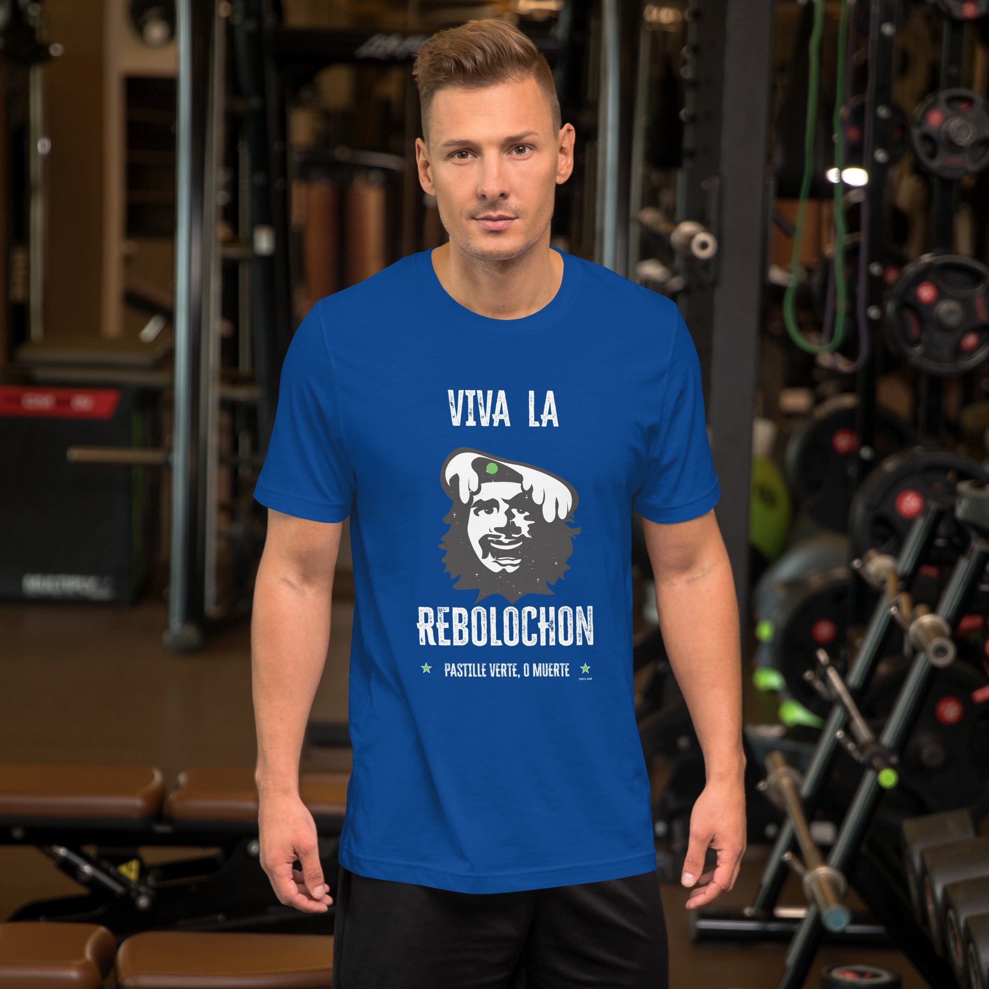 T-shirt en coton unisexe Viva la Rebolochon sur couleurs foncées