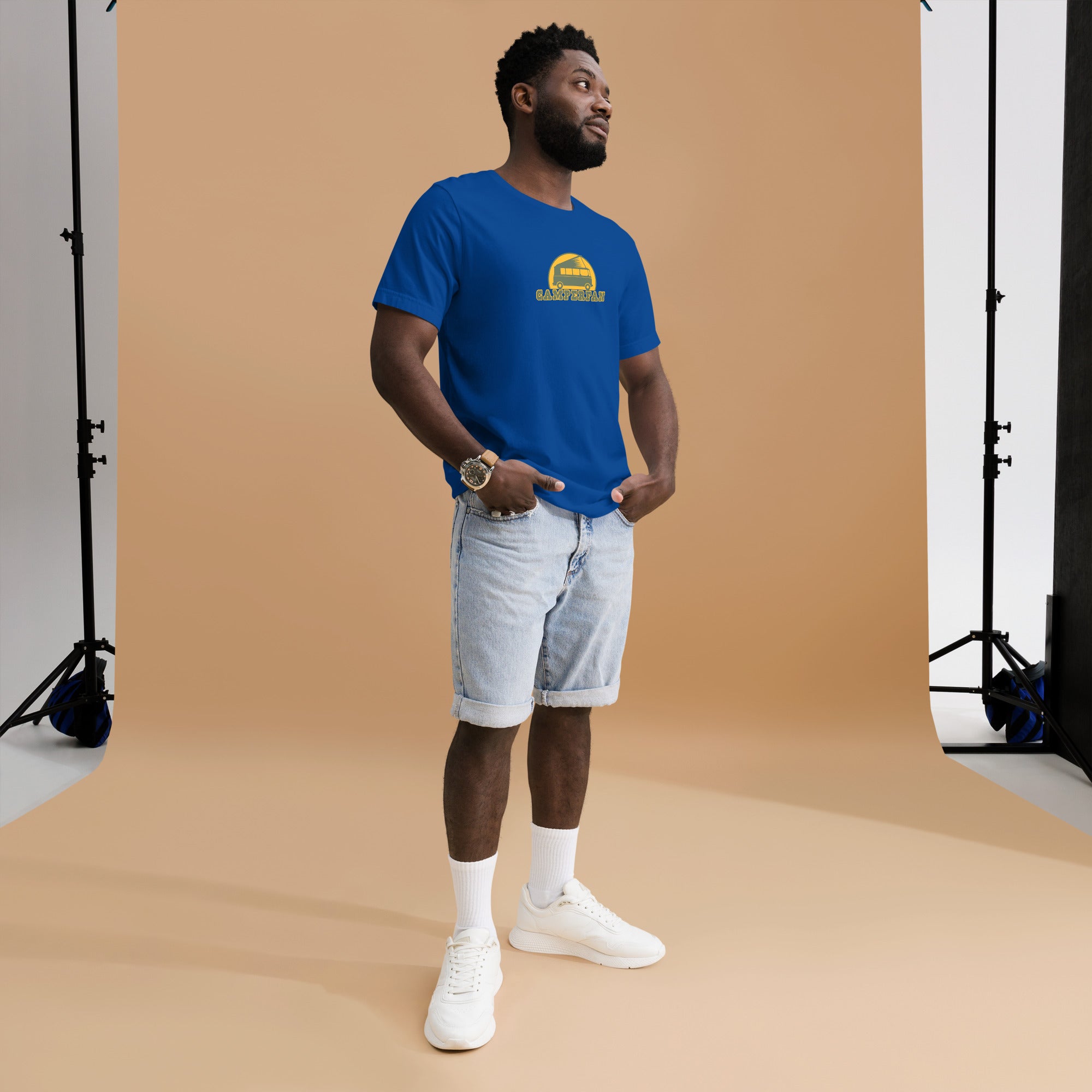Unisex cotton t-shirt Camperfan on dark colors