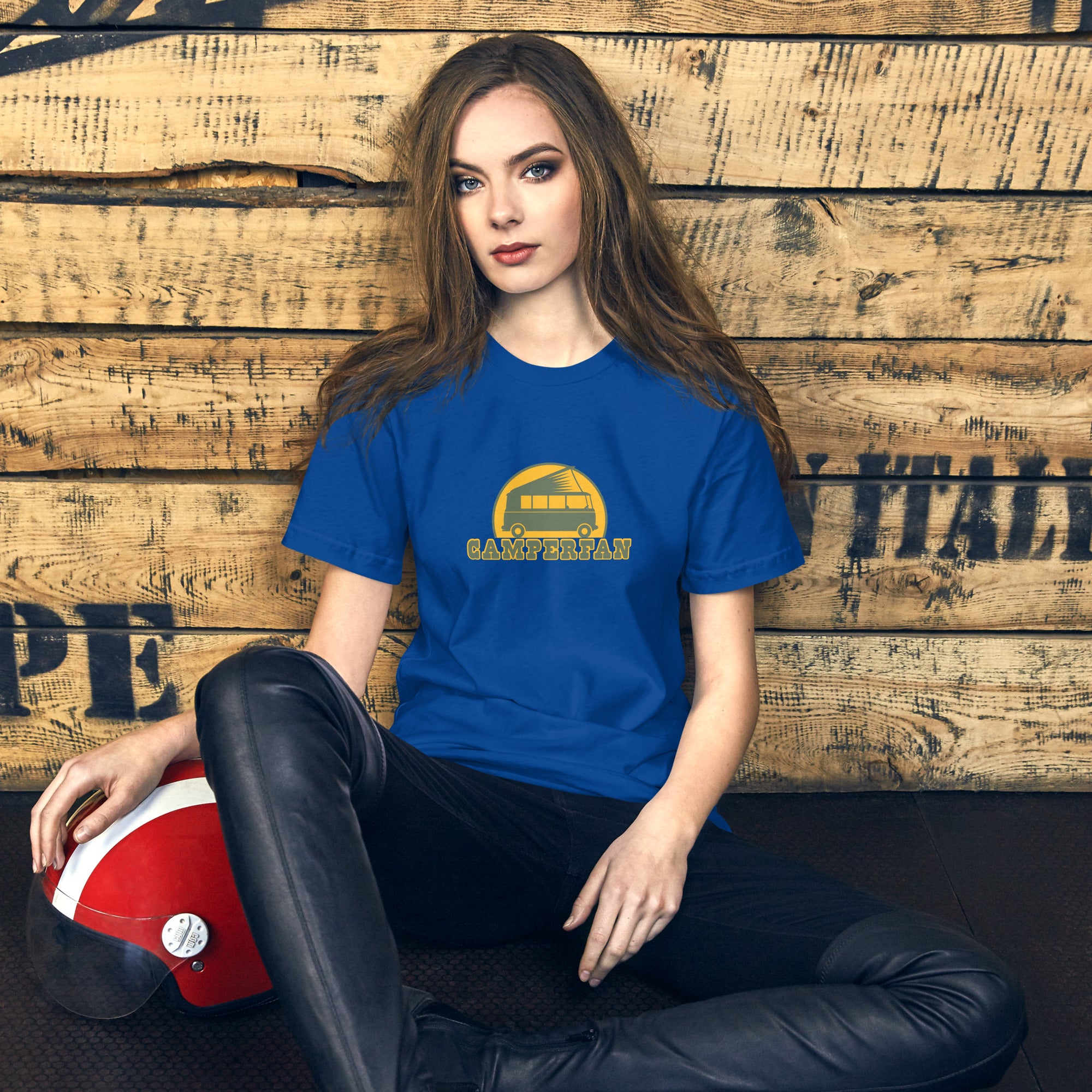 Unisex cotton t-shirt Camperfan on dark colors