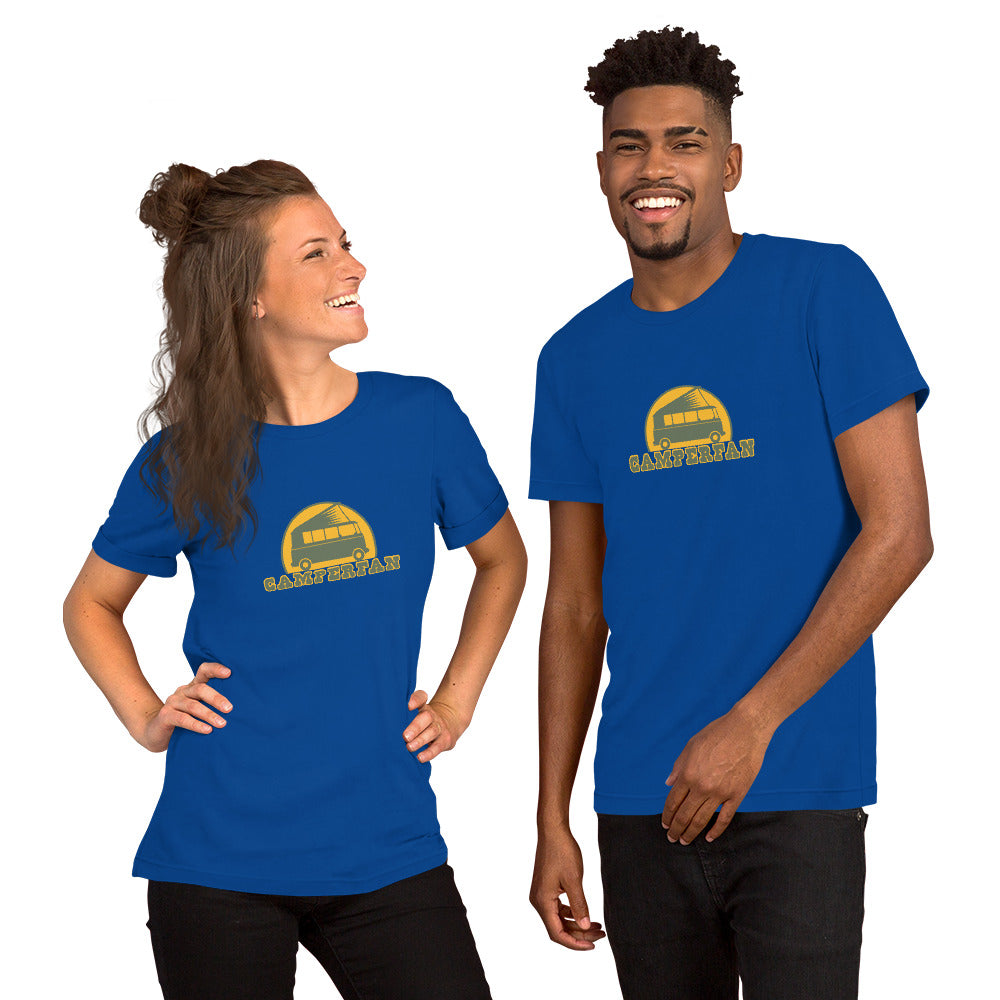 Unisex cotton t-shirt Camperfan on dark colors
