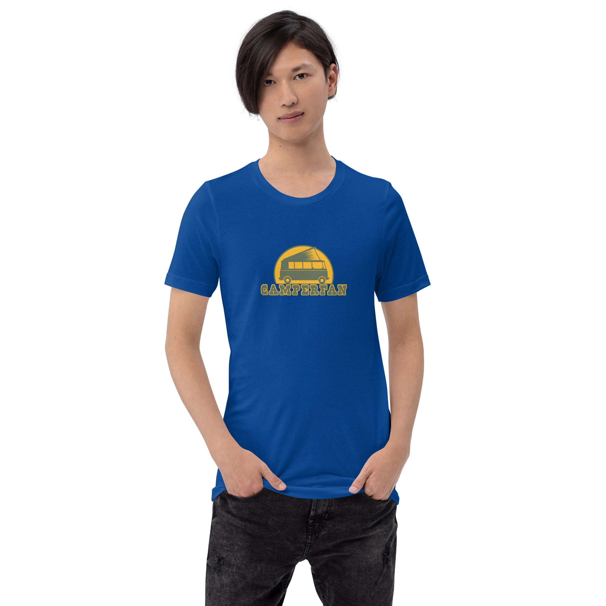 Unisex cotton t-shirt Camperfan on dark colors