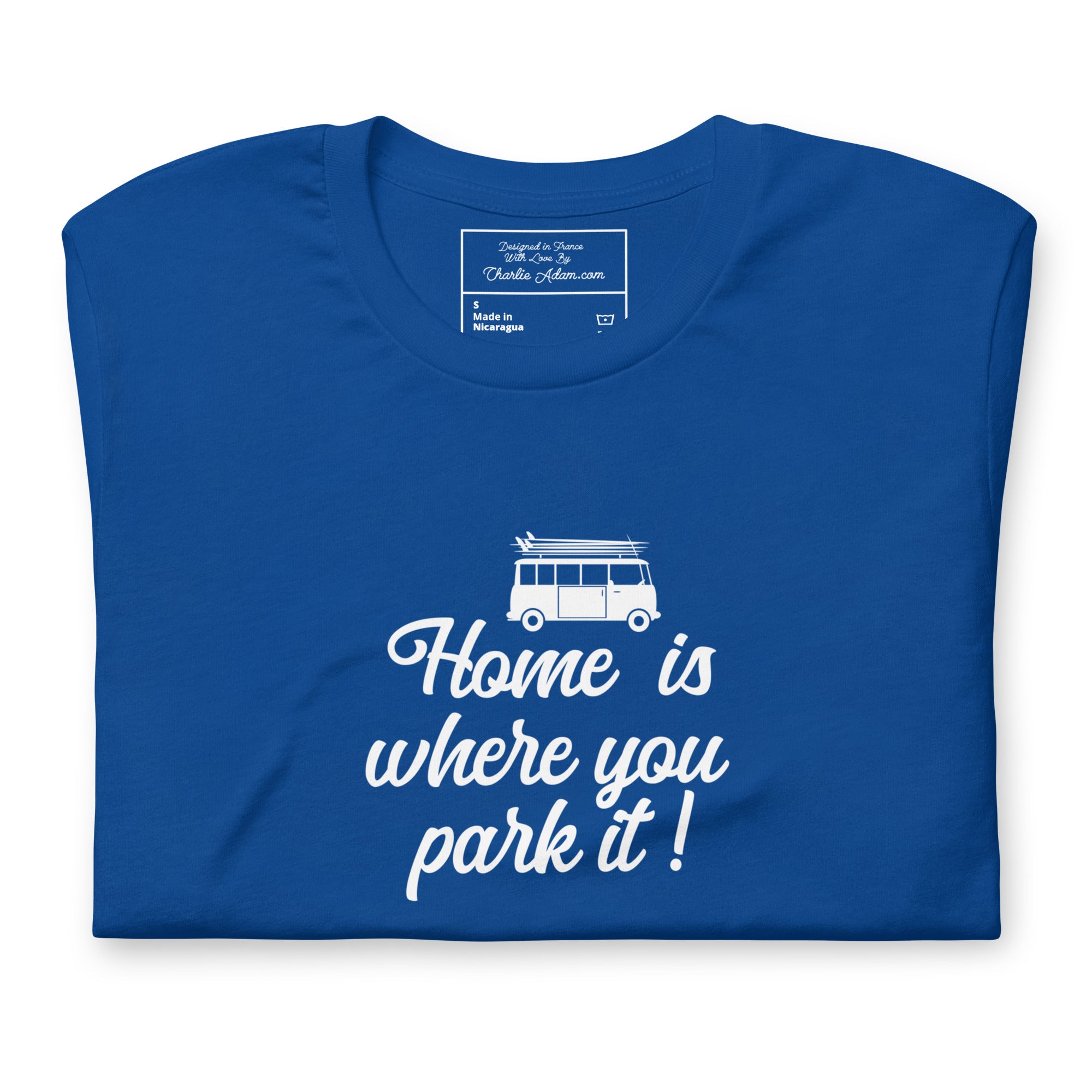 T-shirt en coton unisexe White Surf Combi sur couleurs foncées