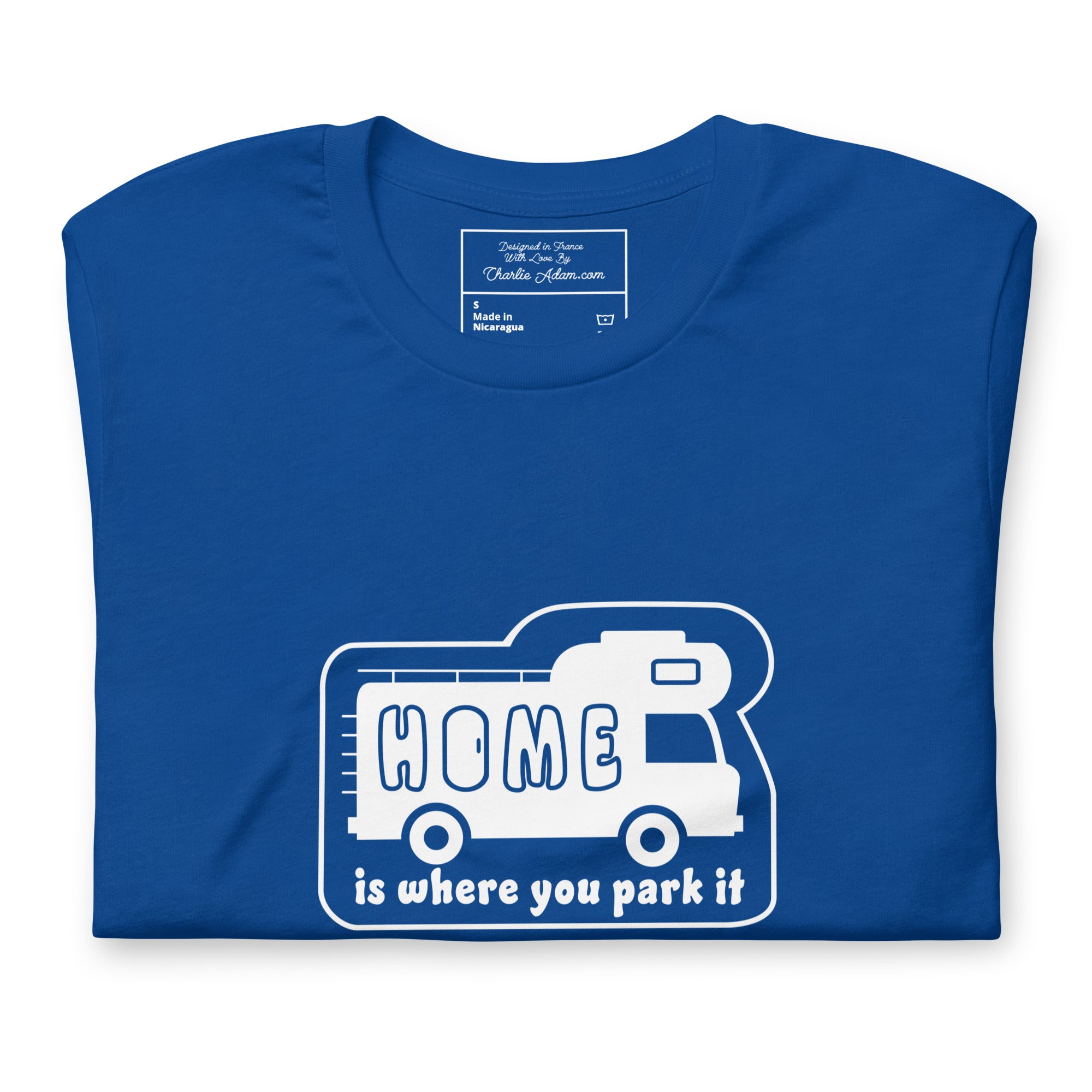 Unisex cotton t-shirt Bold Camper Van on dark colors