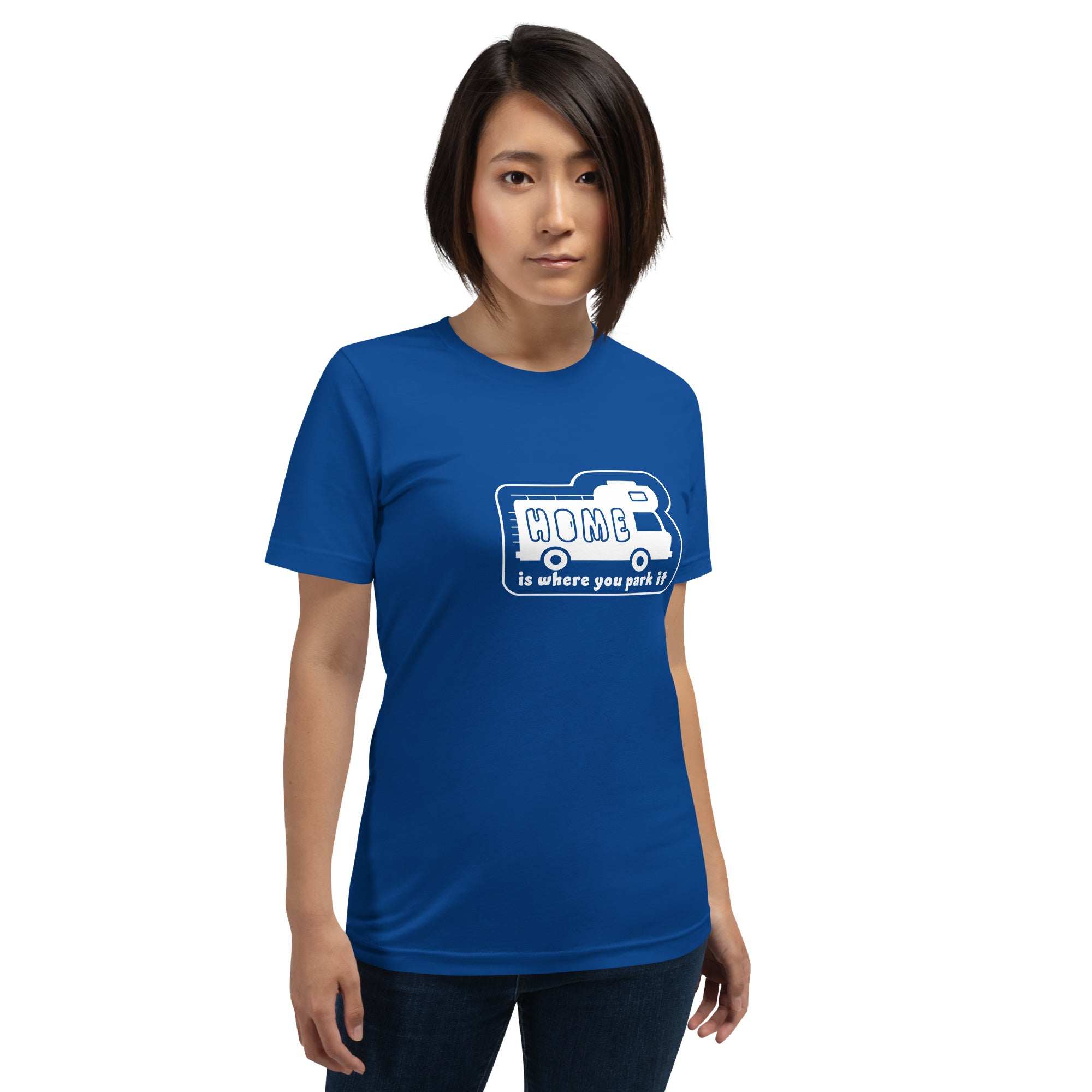 Unisex cotton t-shirt Bold Camper Van on dark colors
