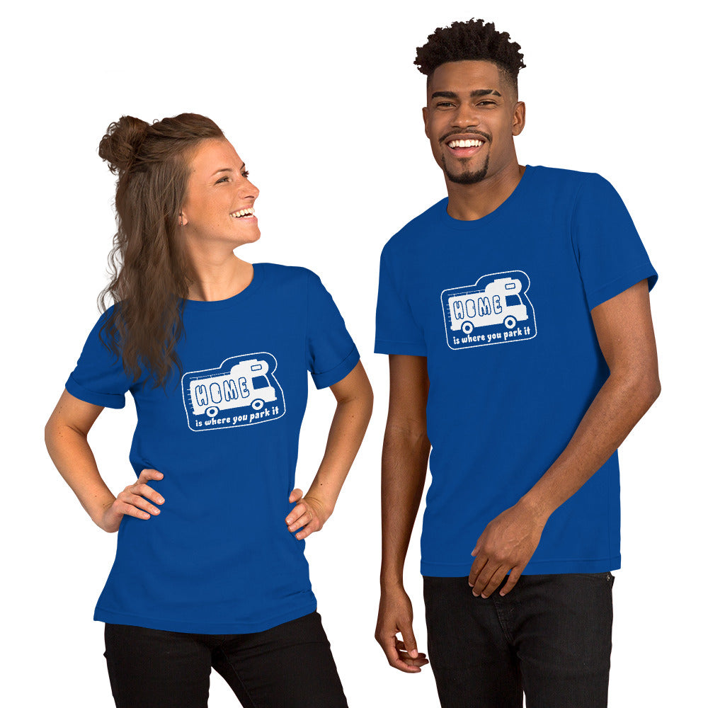 Unisex cotton t-shirt Bold Camper Van on dark colors