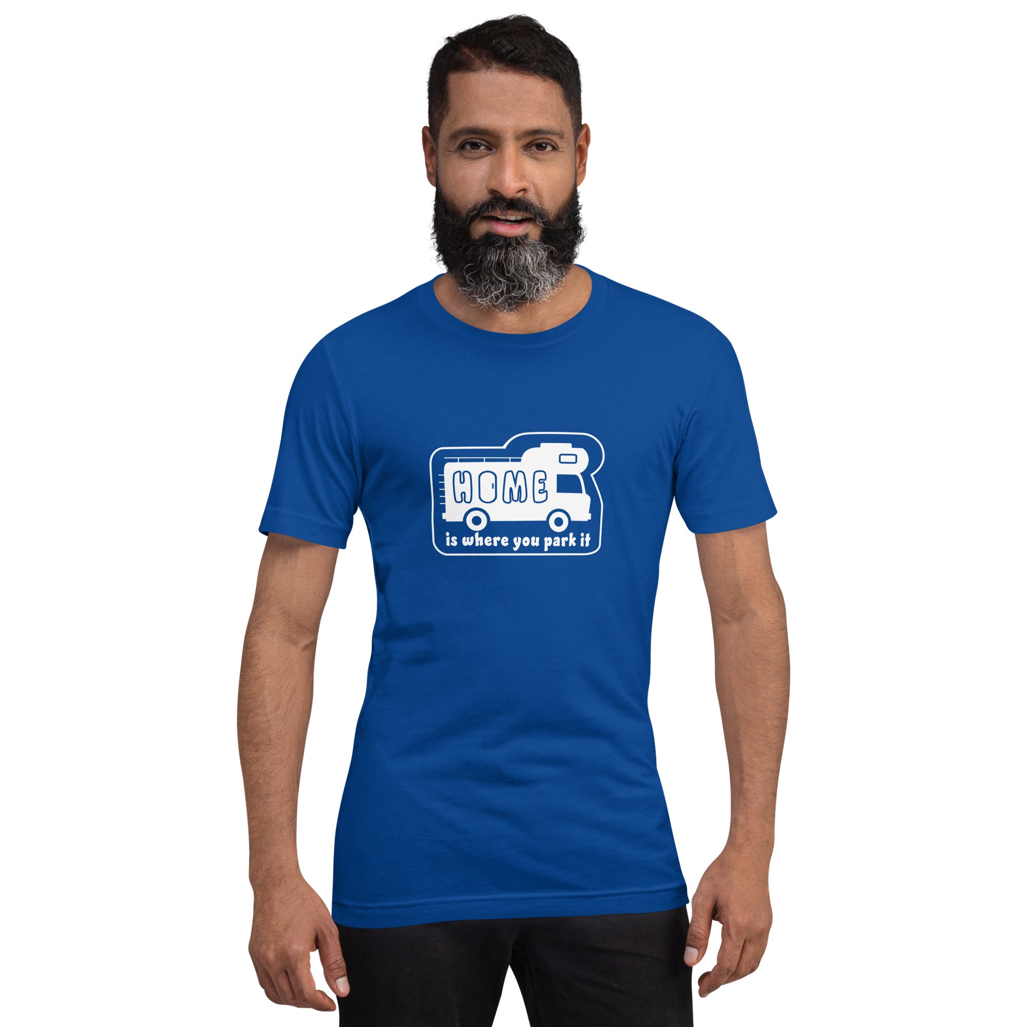Unisex cotton t-shirt Bold Camper Van on dark colors