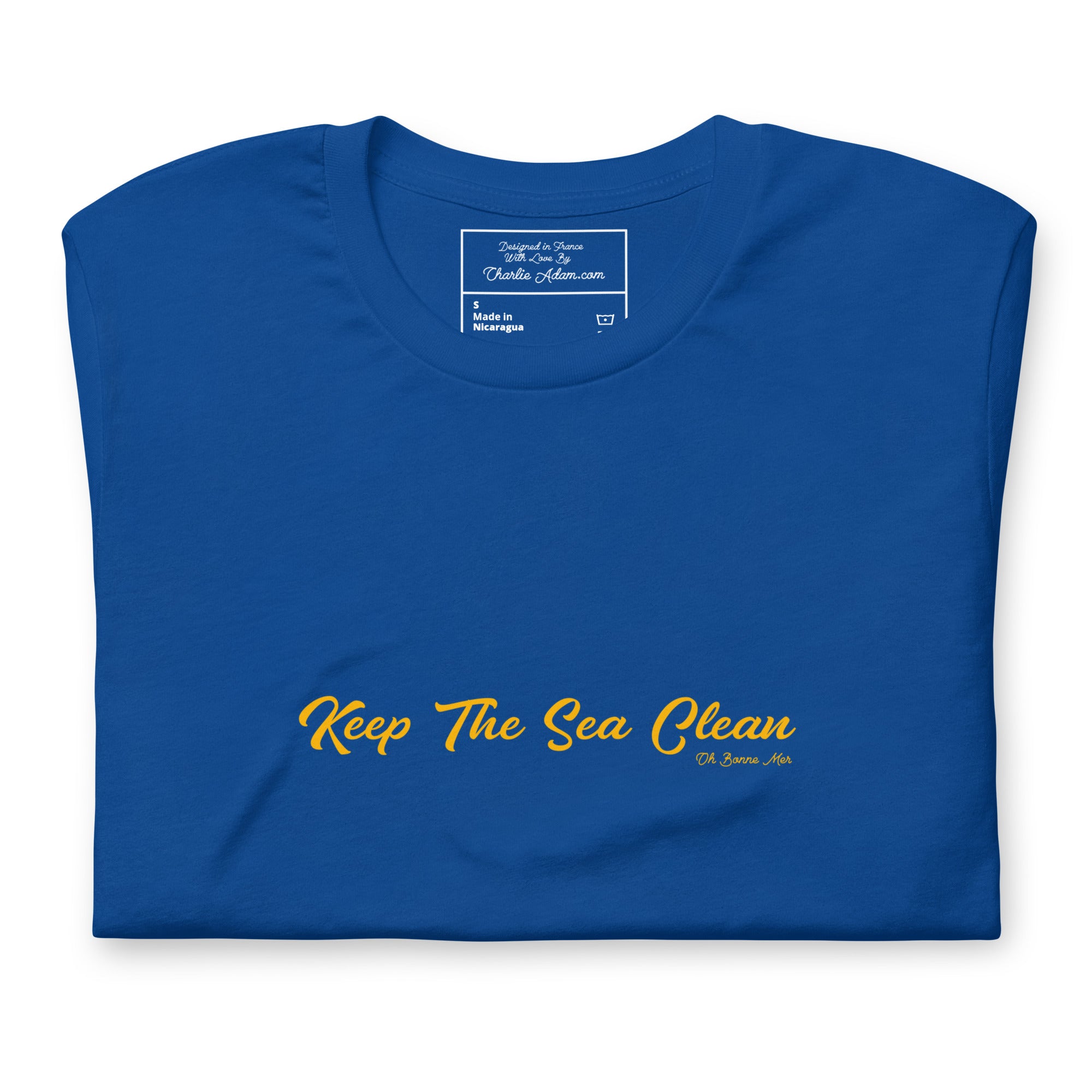 Unisex cotton t-shirt Keep The Sea Clean Gold on dark colors