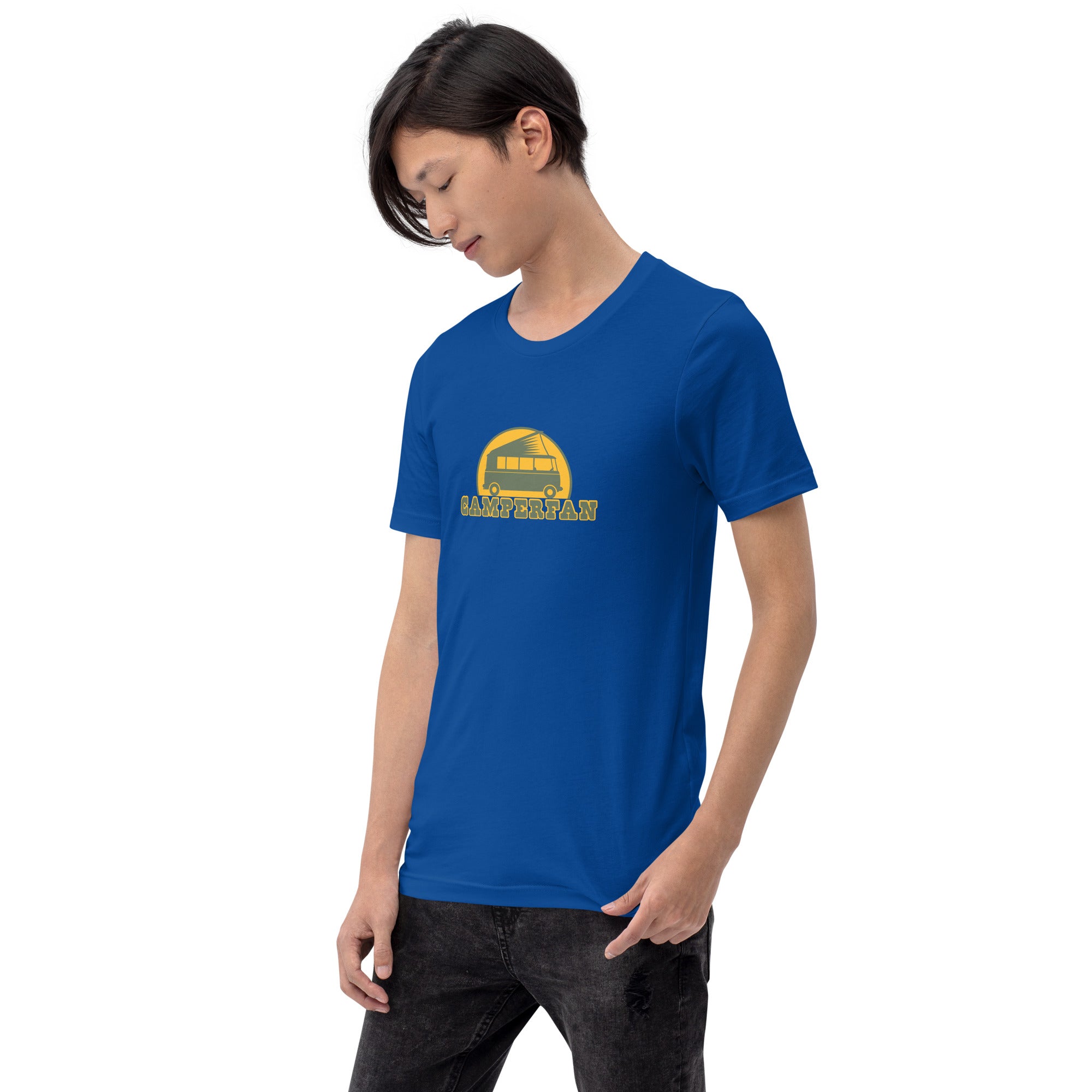 Unisex cotton t-shirt Camperfan on dark colors
