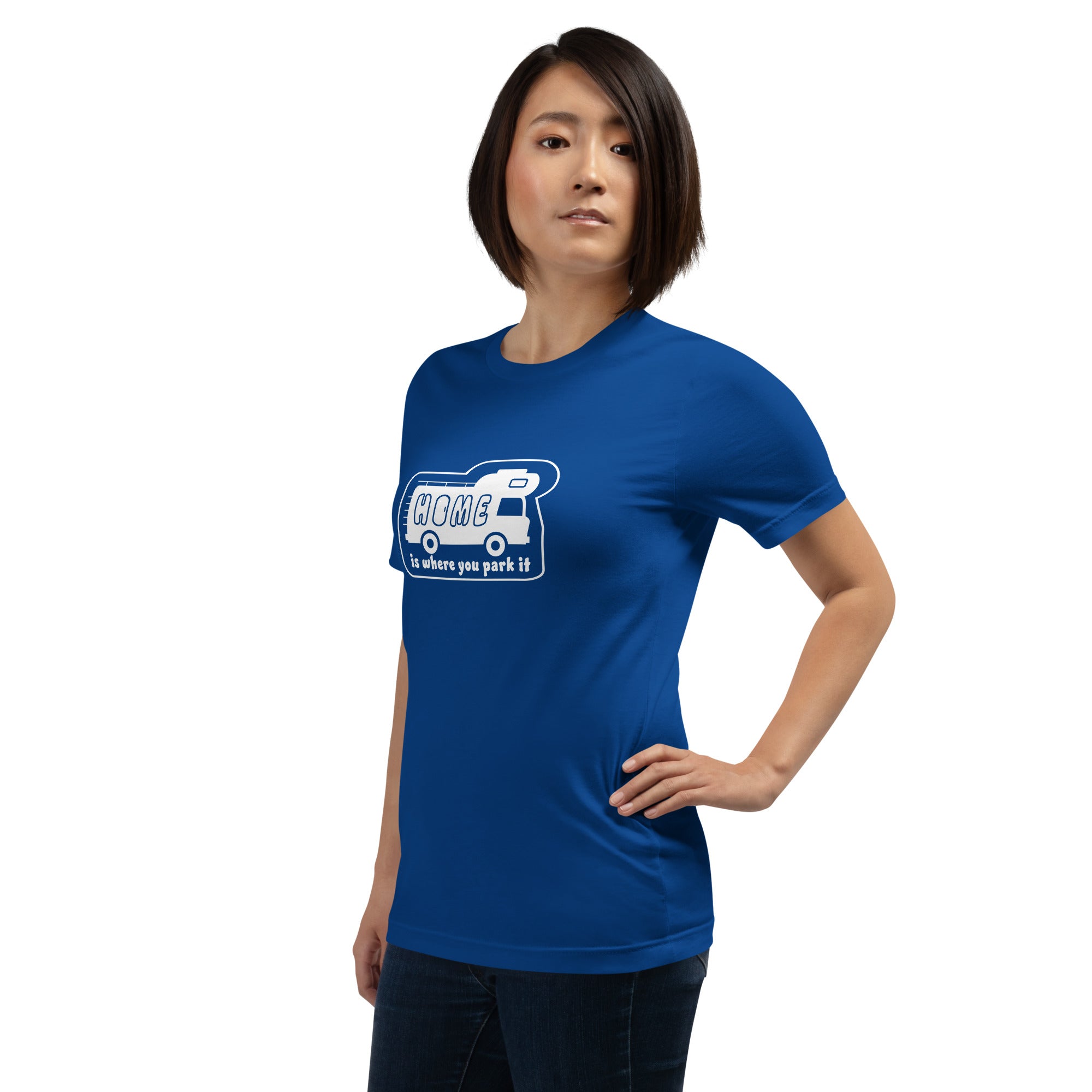 Unisex cotton t-shirt Bold Camper Van on dark colors