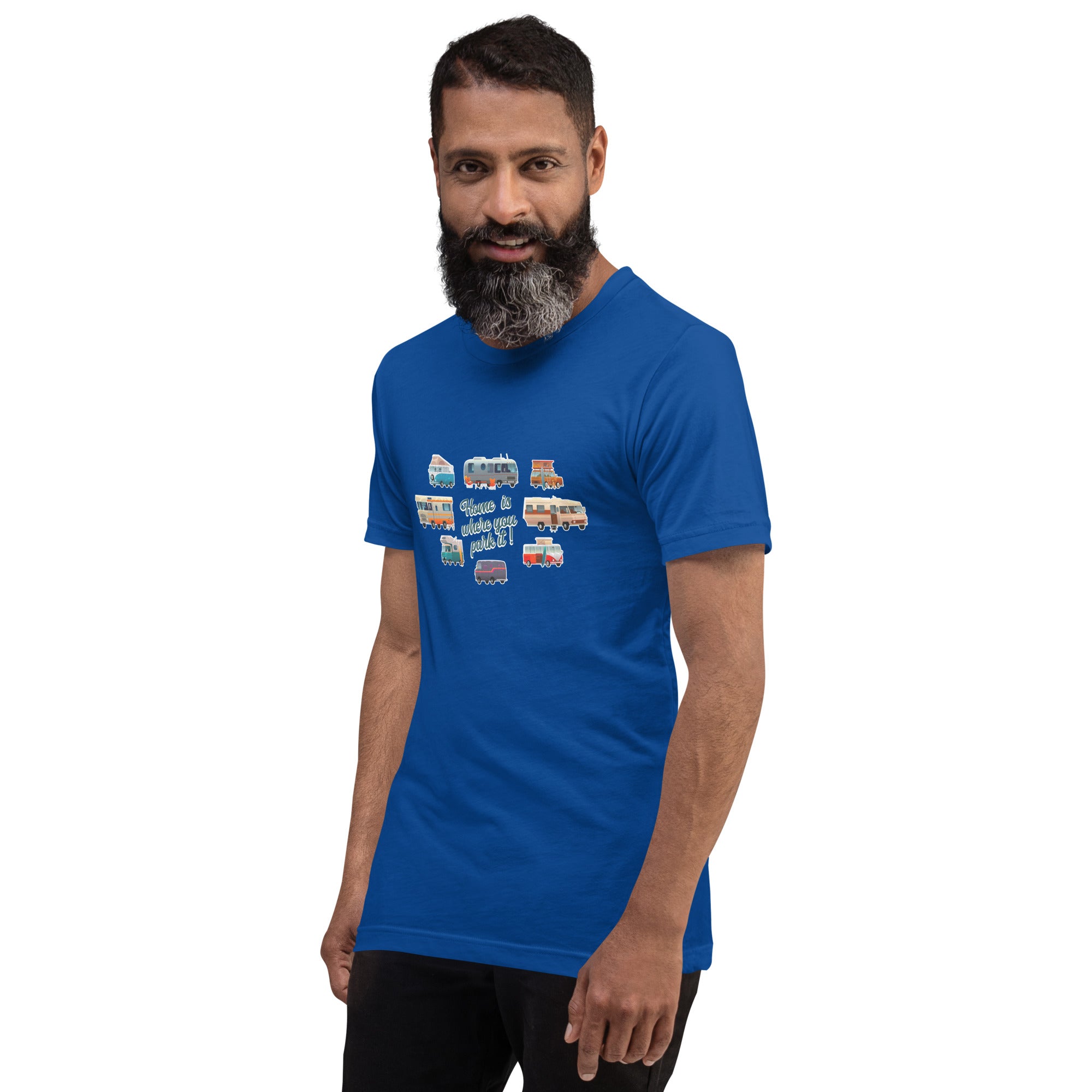 T-shirt en coton unisexe Square Vintage Campers sur couleurs foncées